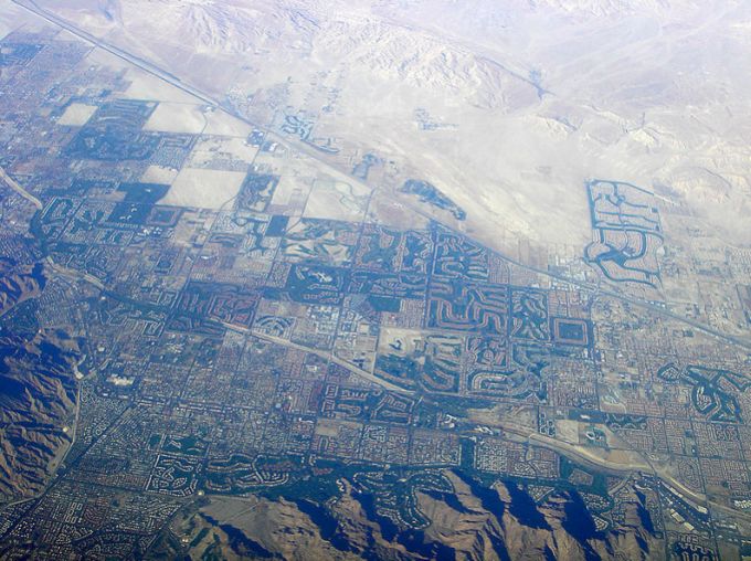 Aerial shot of the Coachella Valley credit: Wikimedia Commons