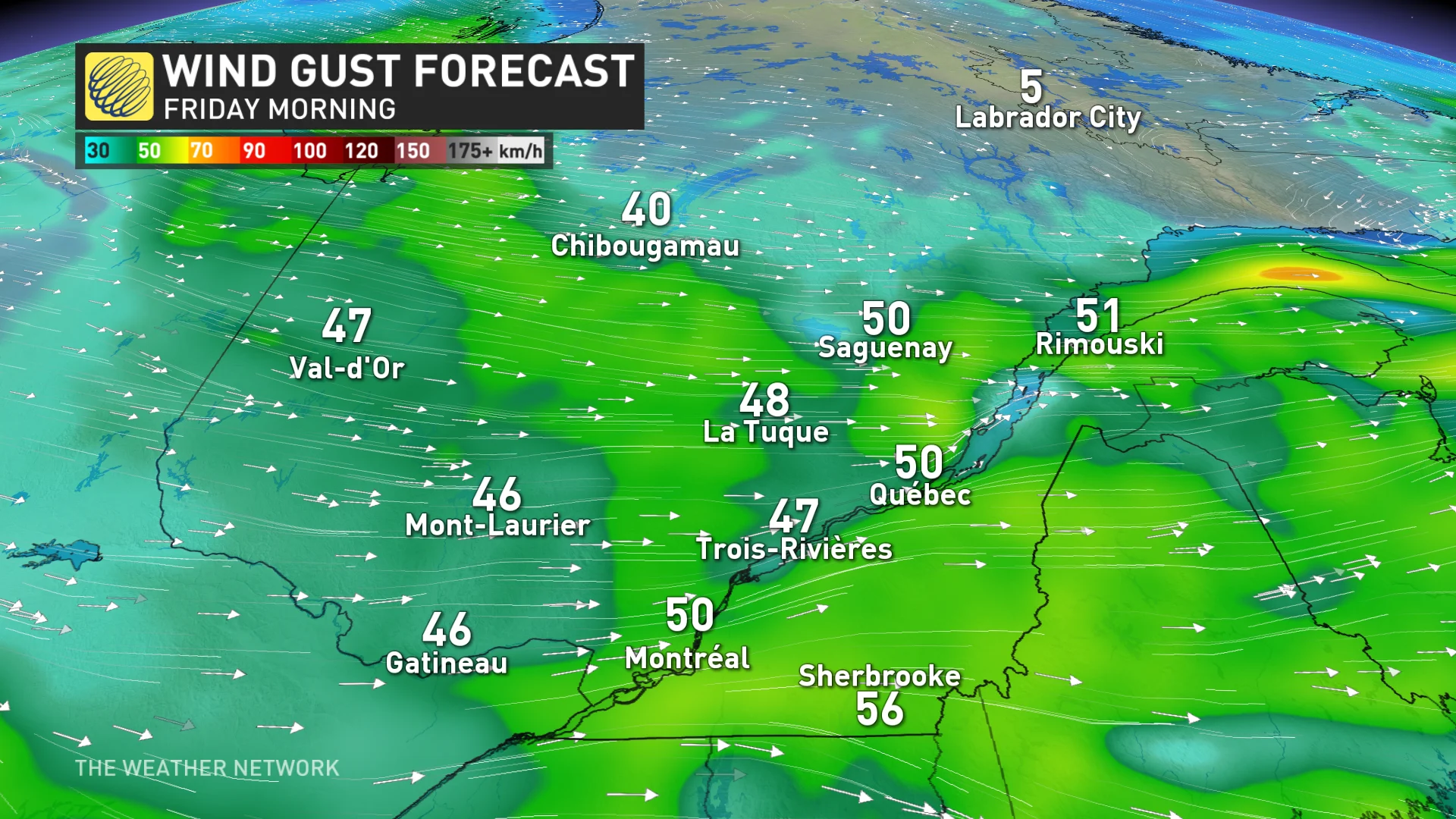 Baron - Quebec winds Friday morning - Feb6