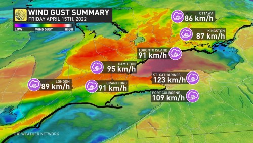 Wind Gusts To Reach 100 km/h Today (Tuesday)