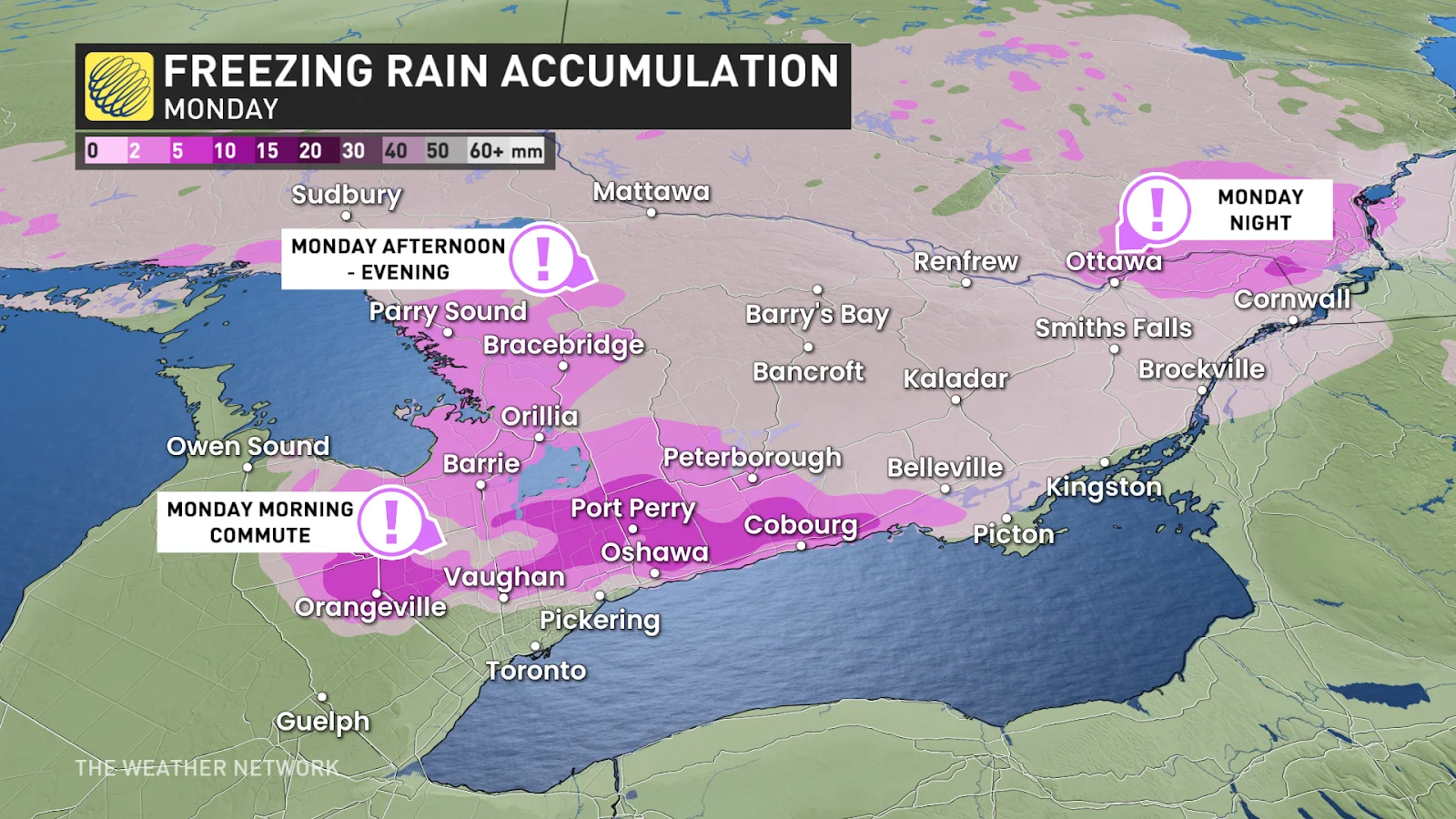 Ontario Monday freezing rain forecast accumulation - Dec. 9, 2024