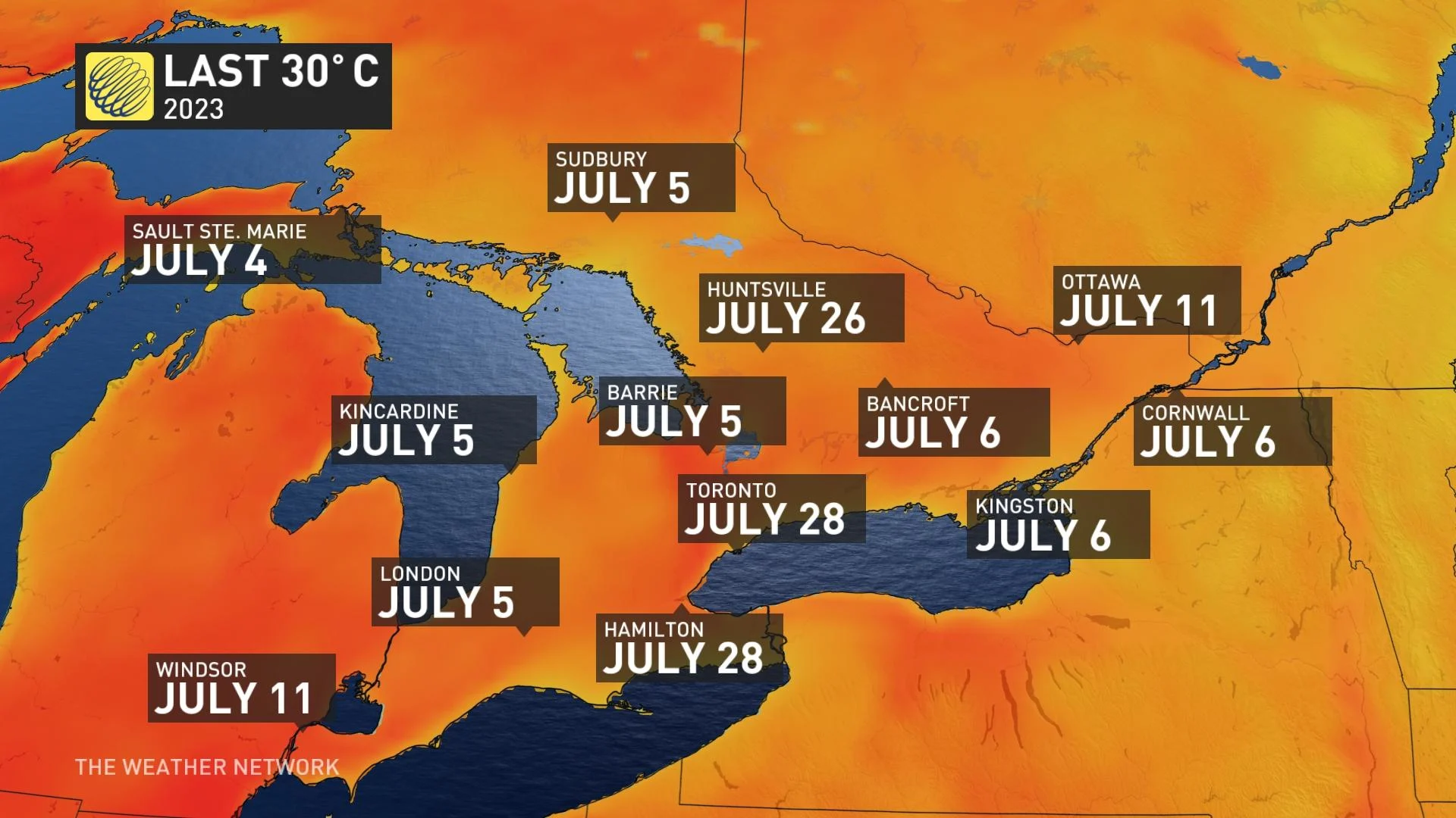 Last 30C in Ontario