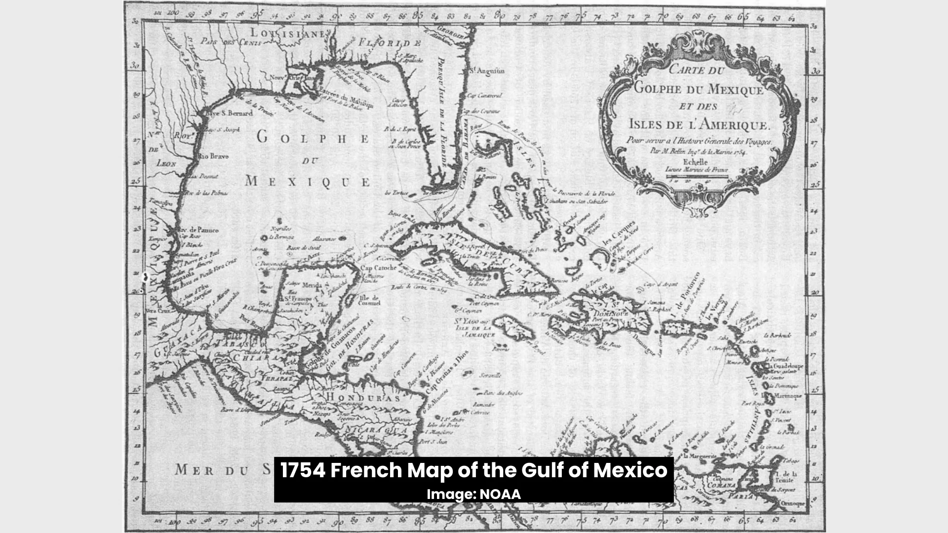 1754 French Map of the Gulf of Mexico