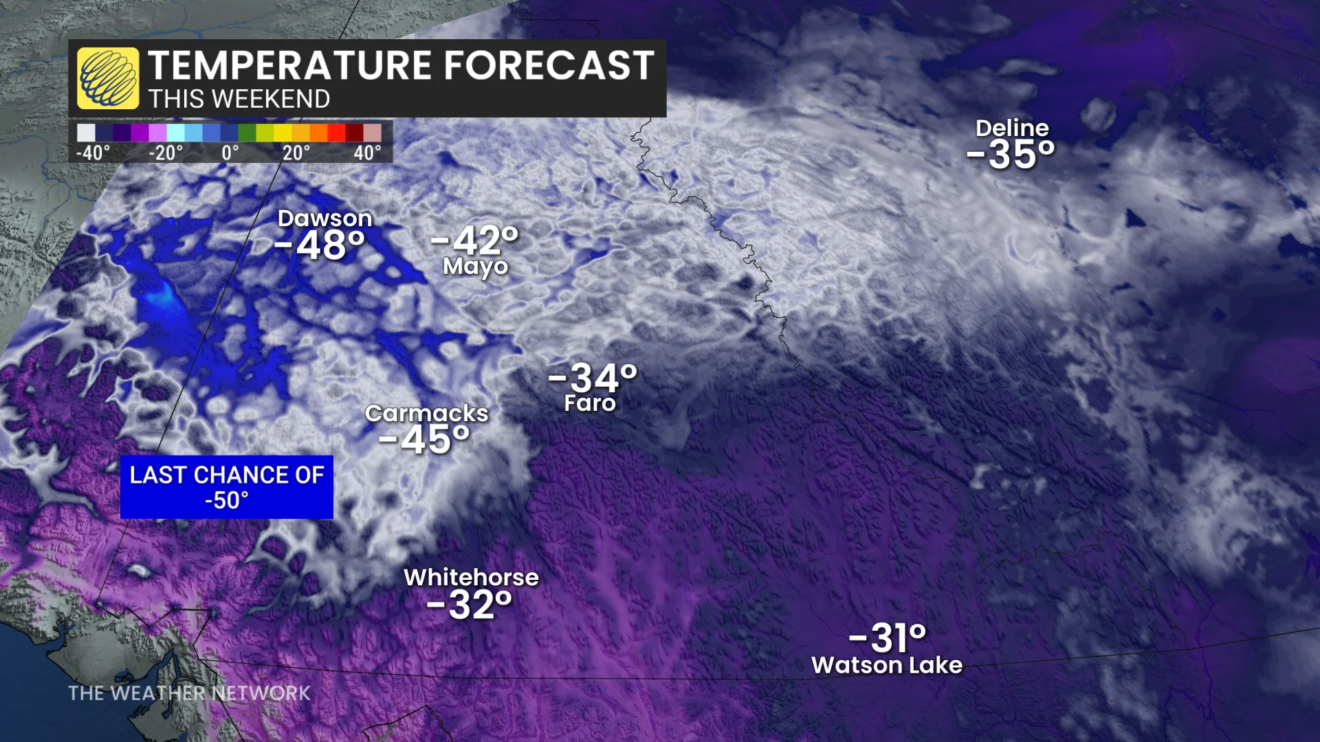 Yukon Weekend Temperature Forecast