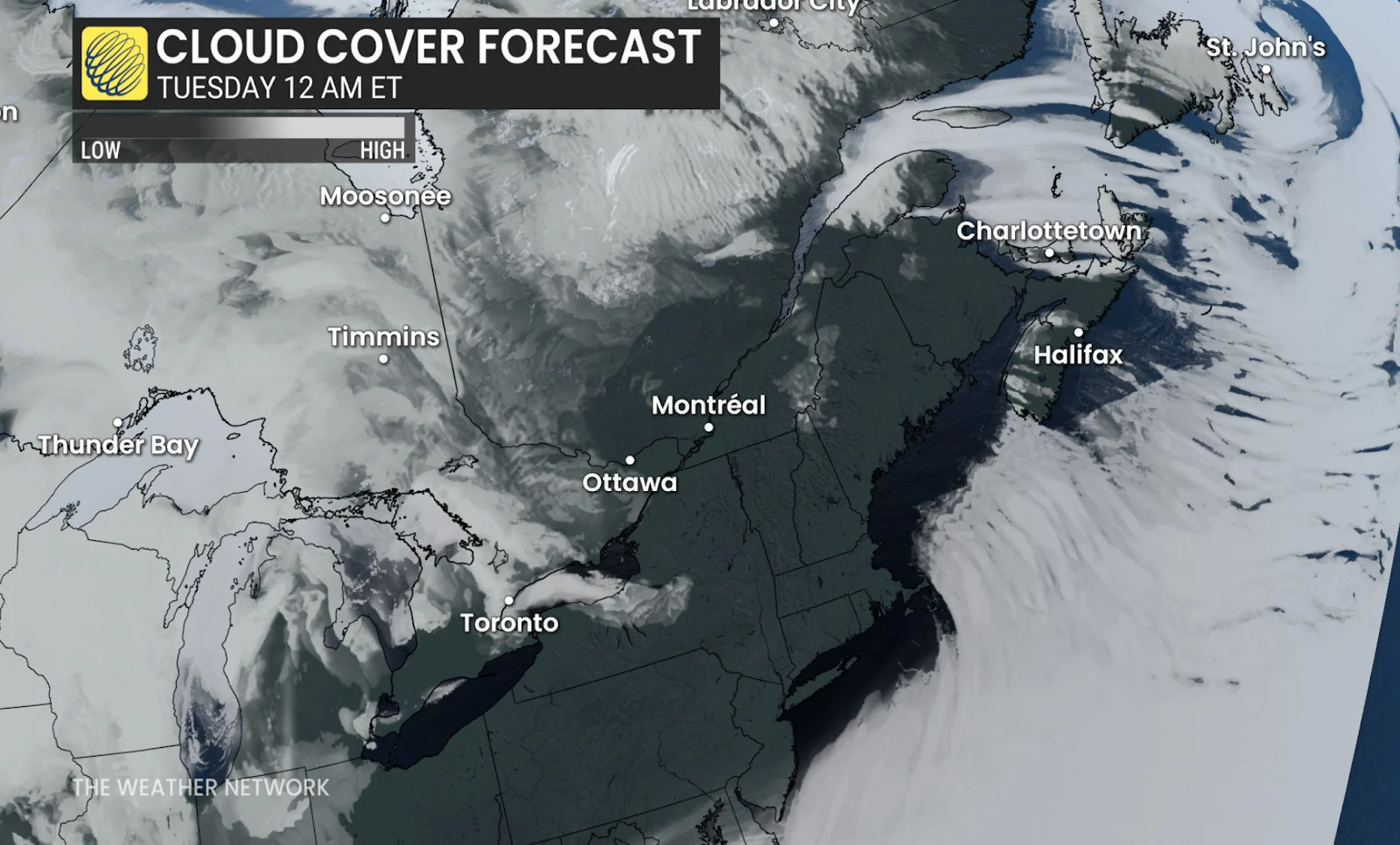 Cloud Forecast - East - Dec 9 12 ET