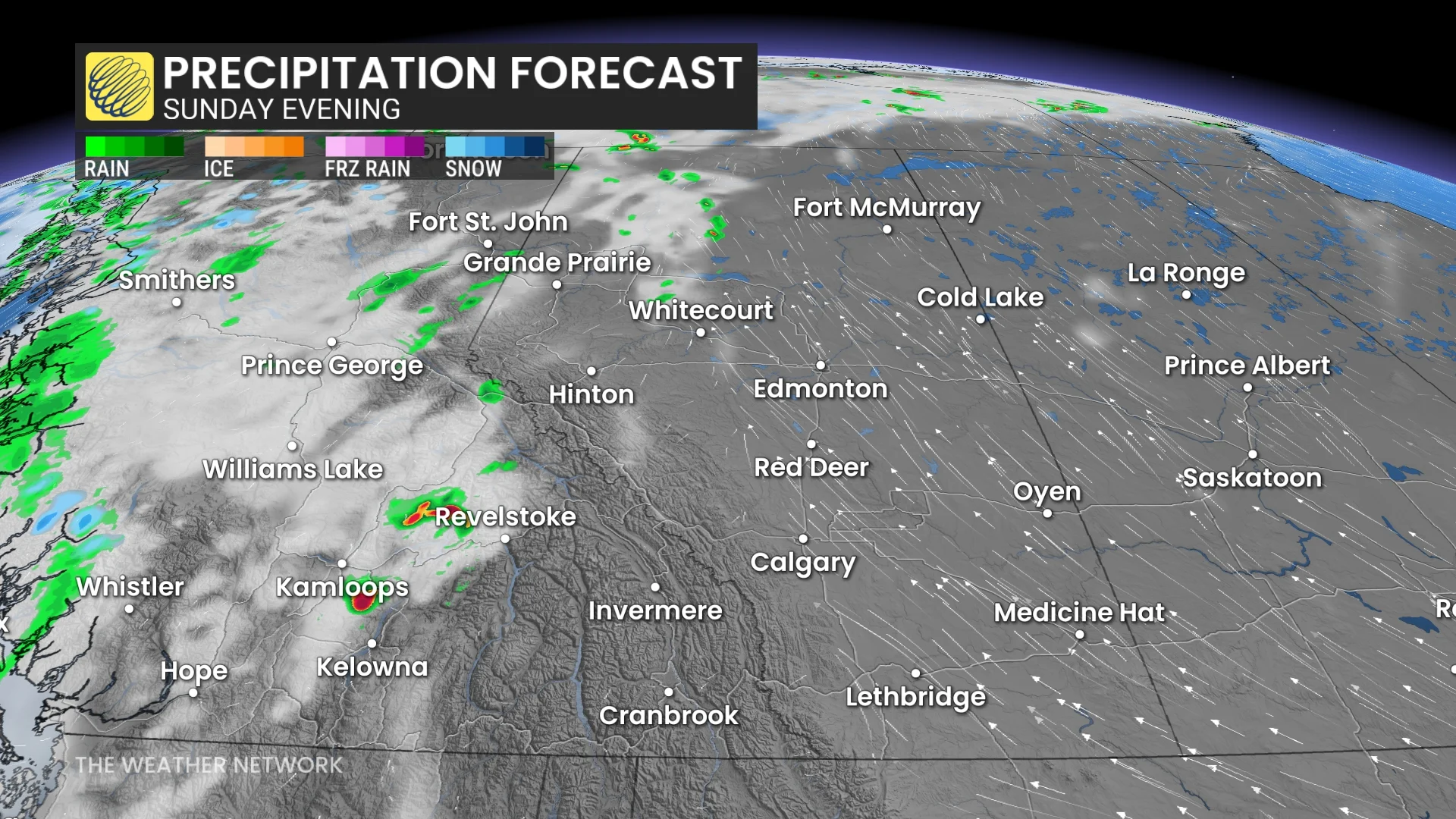 Barron - Alberta 0525 Sunday Precipitation Forecast