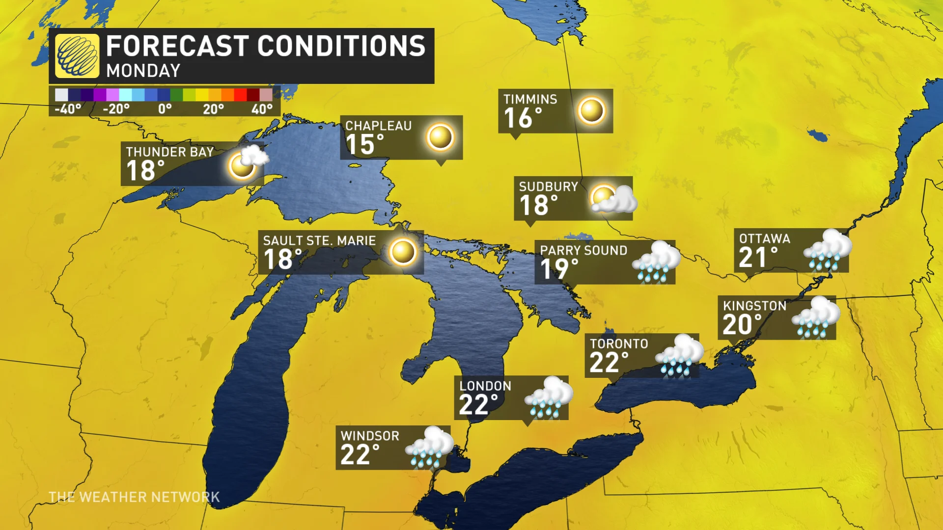 Ontario temperatures Monday_Sept 22