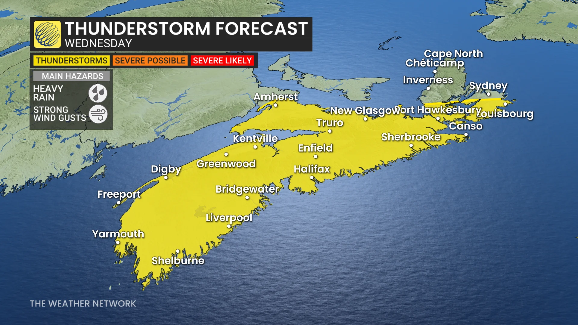 Nova Scotia Wednesday forecast storm risk - Oct. 13, 2026