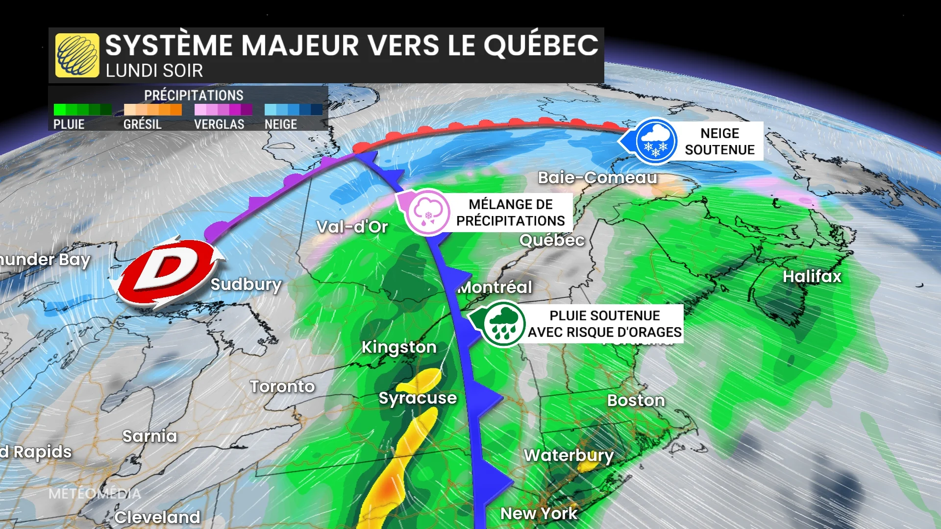 Jusqu’à 50 cm de neige et rafales à 100 km/h au Québec