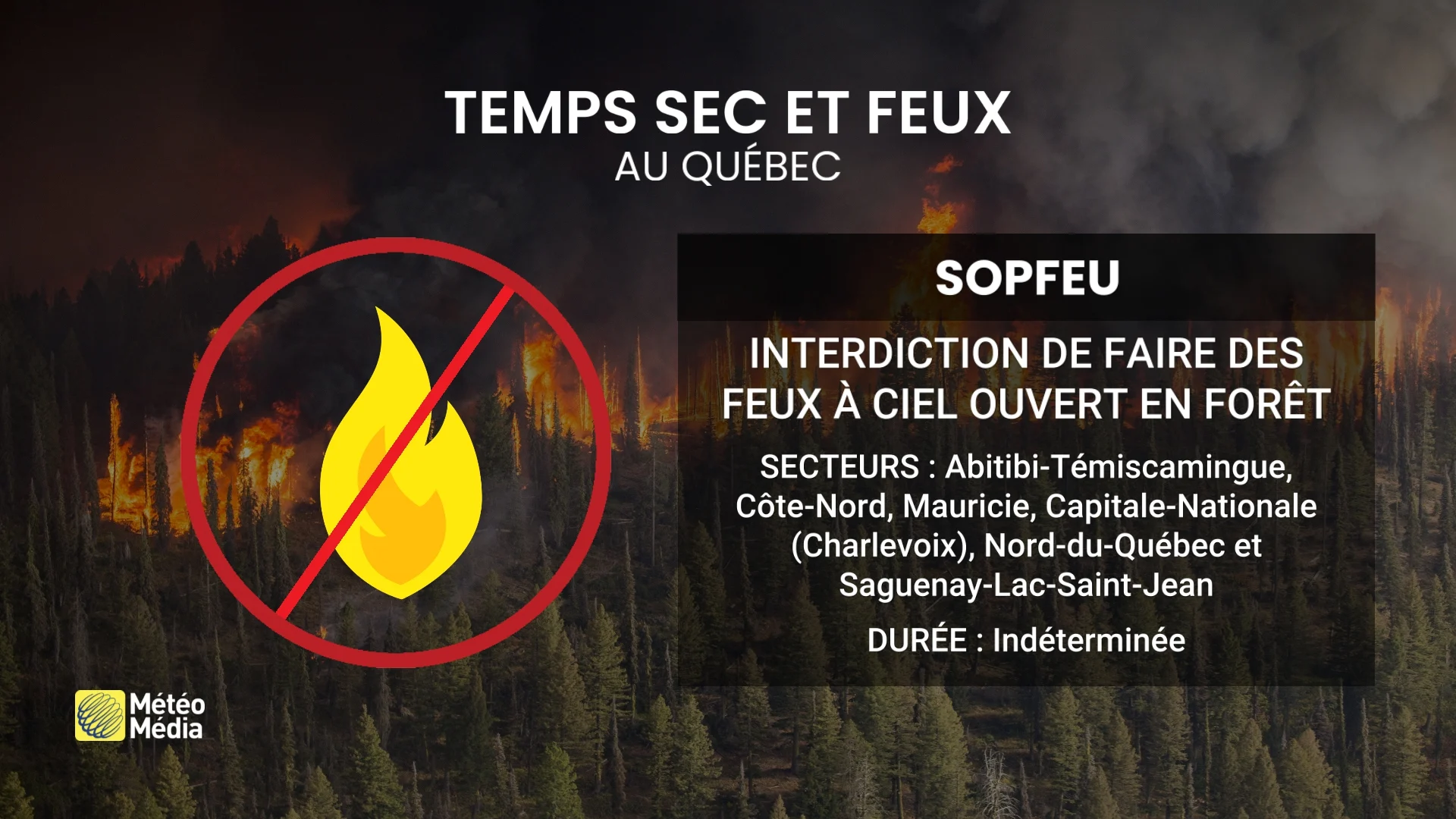 Poussée de chaleur et air sec : la moitié du Québec à risque extrême
