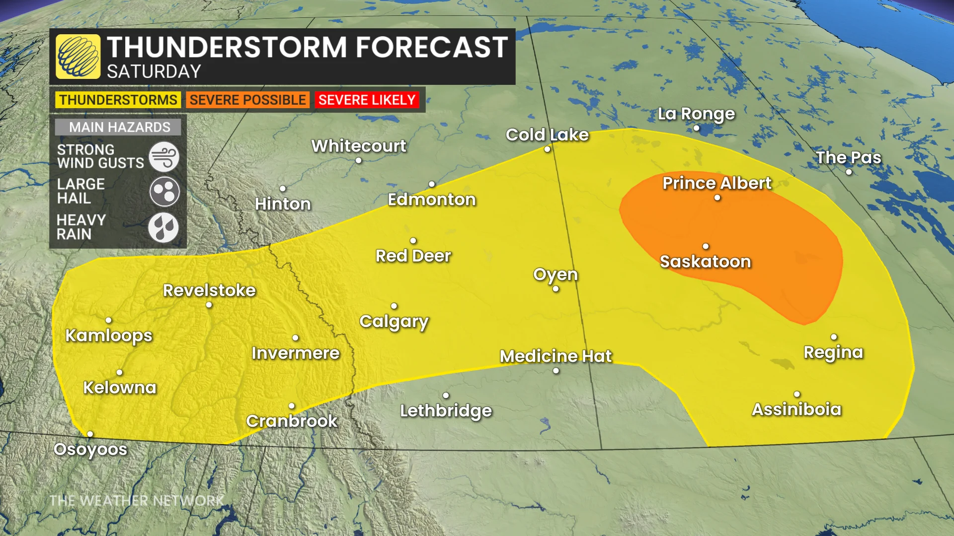 Prairies severe storm risk Saturday