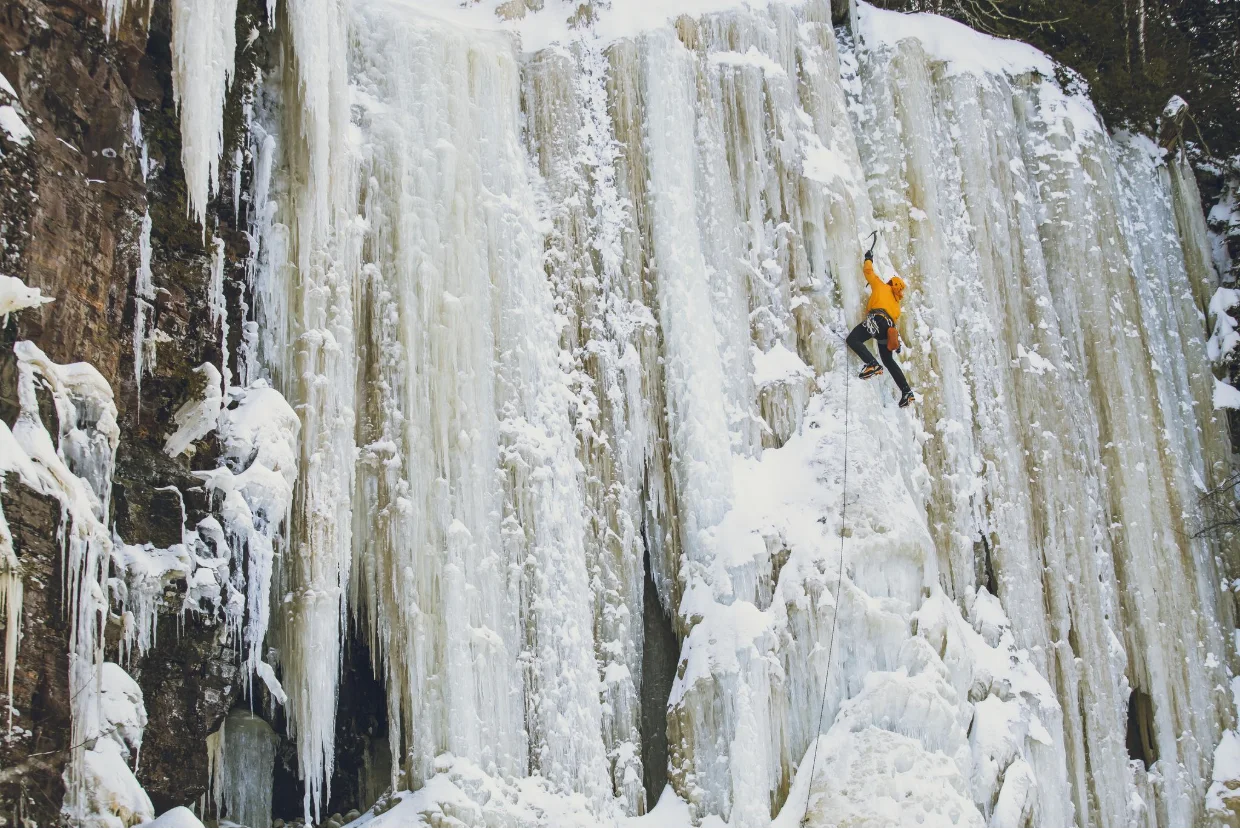 No re-use- sponsored: Scale frozen cliffs with Outdoor Skills and Thrills. Credit: Tourism Thunder Bay