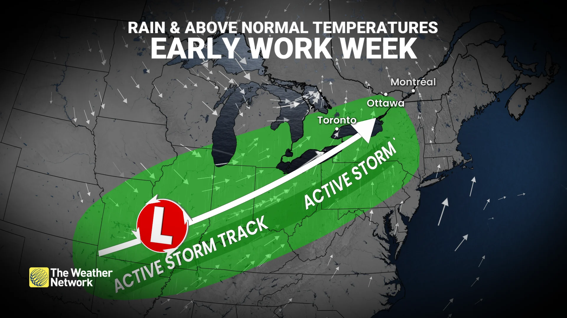 Baron - Milder temperatures in Ontario with strong track - Dec5