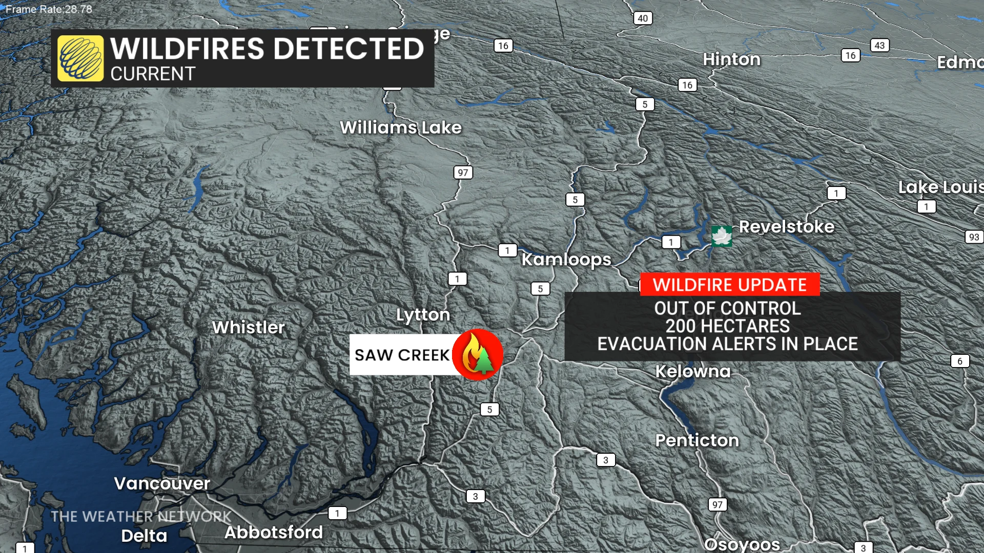 Saw Creek, B.C., wildfire (June 20, 2026)