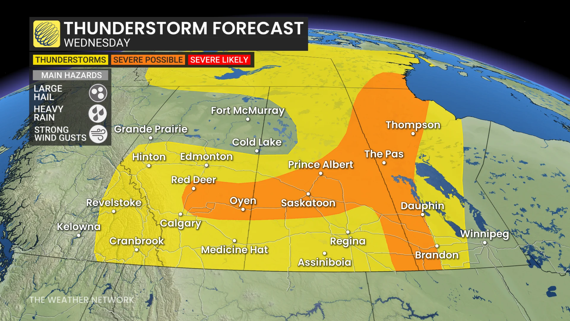 Baron - Prairie thunderstorm risk Wednesday - July8