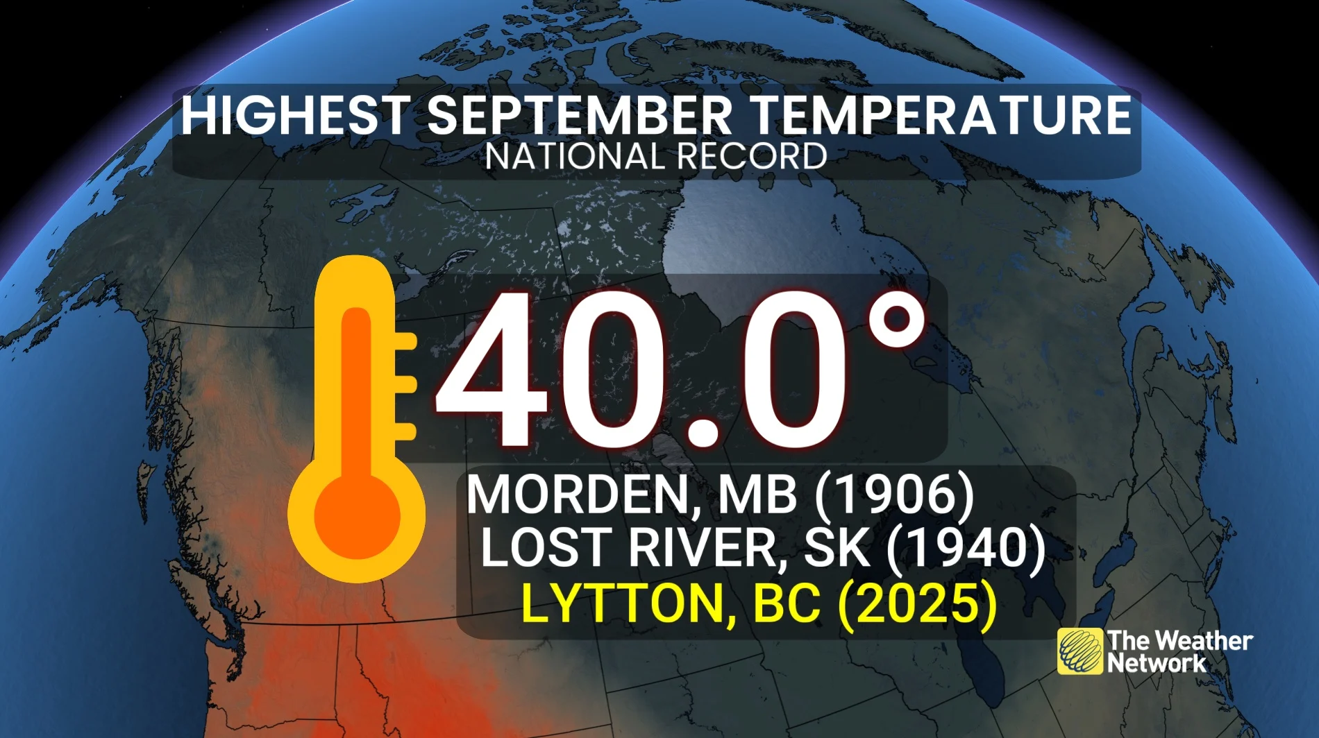 Lytton, B.C., hottest September temperature (tied with two other cities) 2025