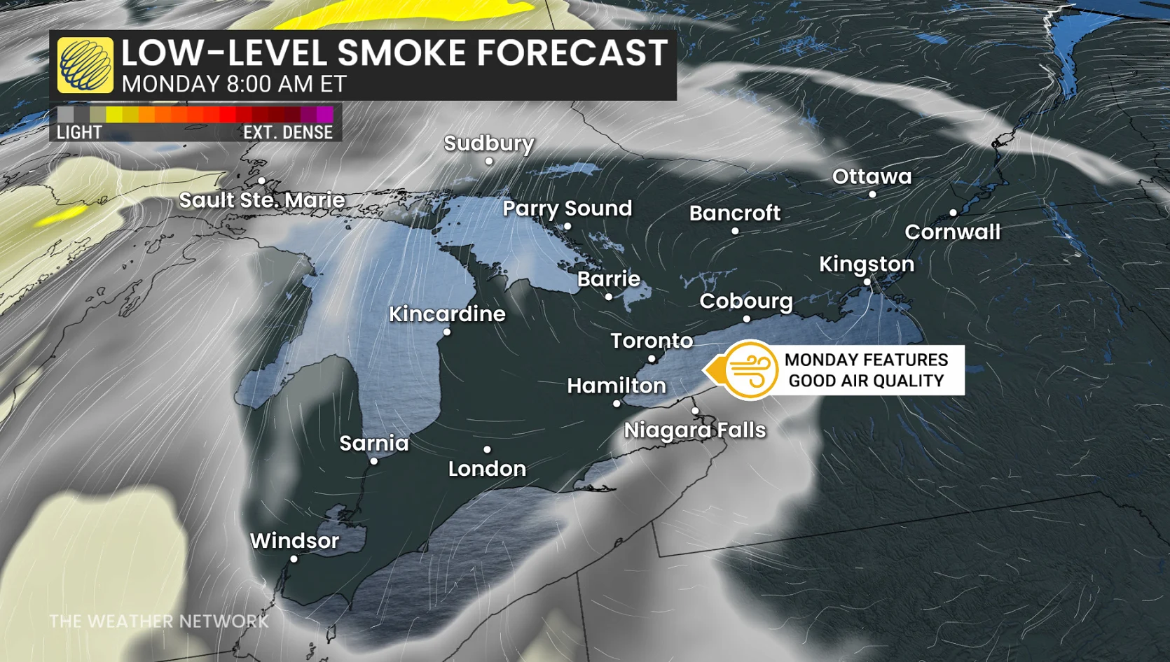 Ontario Monday forecast smoke - July 18, 2026
