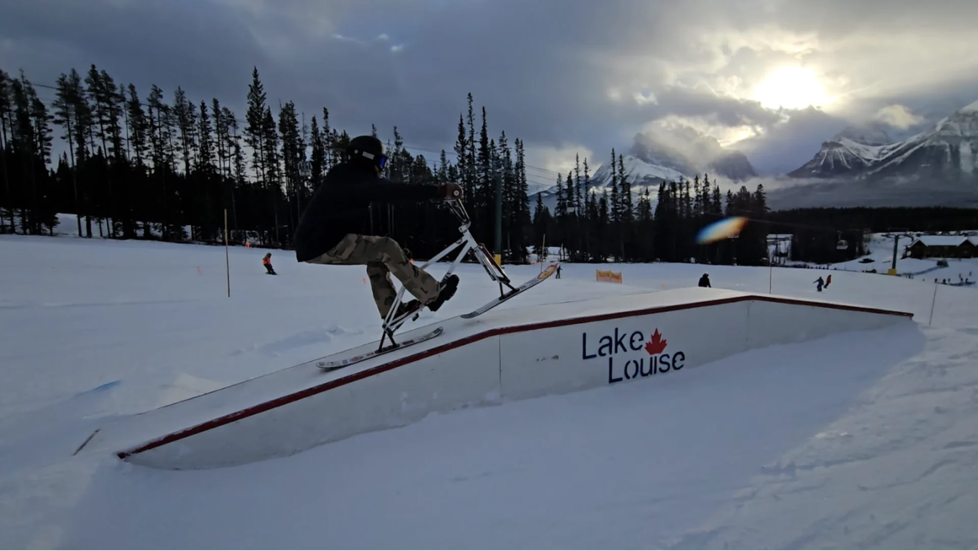 Connor O’Donovan: Dustin Cyganik hits a park feature at Lake Louise. 