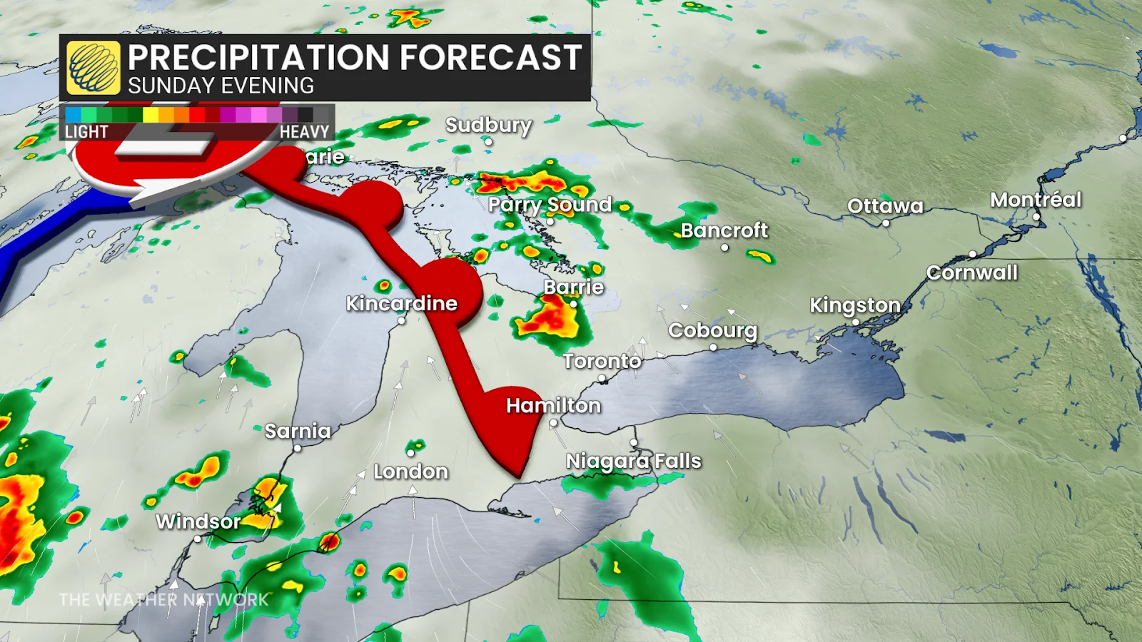Precip forecast Sunday Evening