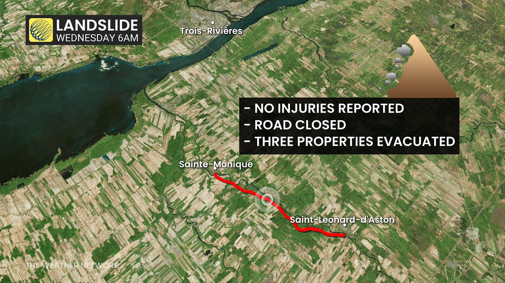Landslide, Trois-Rivière, Quebec. May 21, 2025