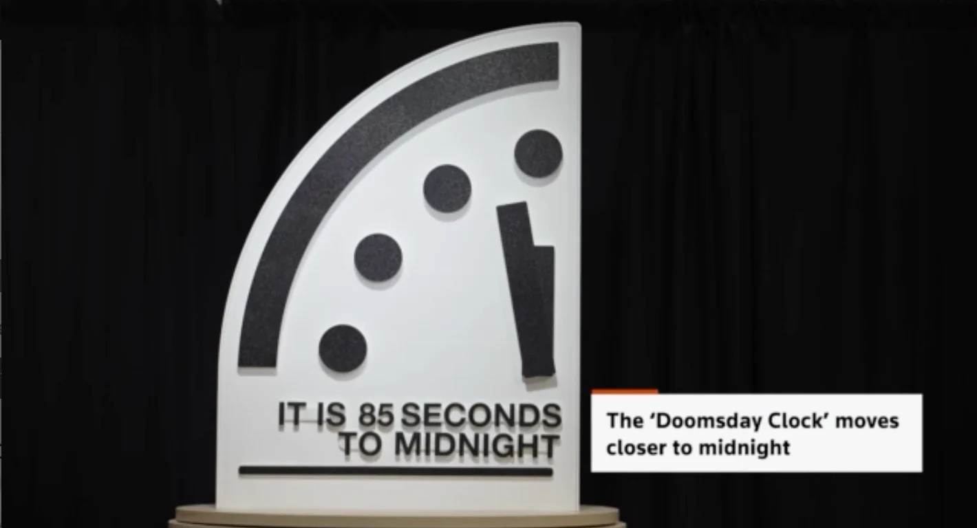 Reuters/Source: BULLETIN OF THE ATOMIC SCIENTISTS / REUTERS - 2026 Doomsday Clock 85 seconds closer to midnight