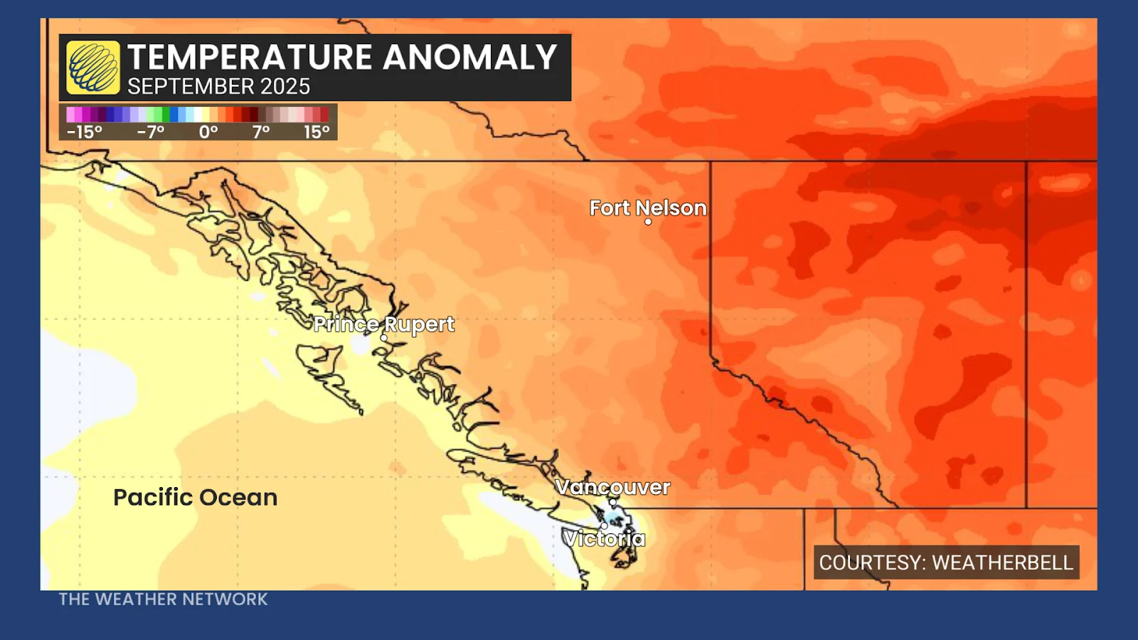 West Coast Temperature Anomaly September 2025