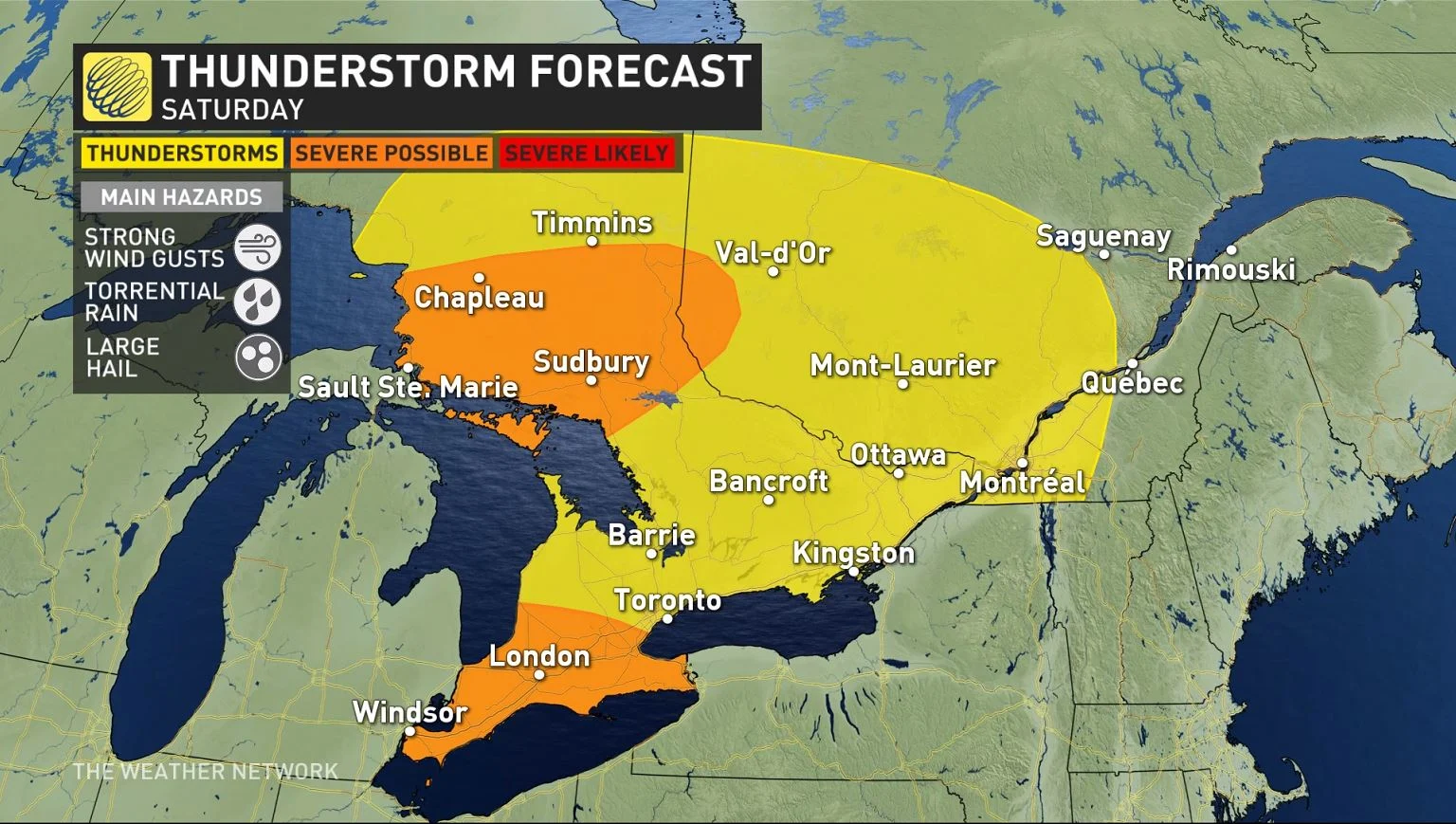 Storm risk map Ontario Saturday_June 29