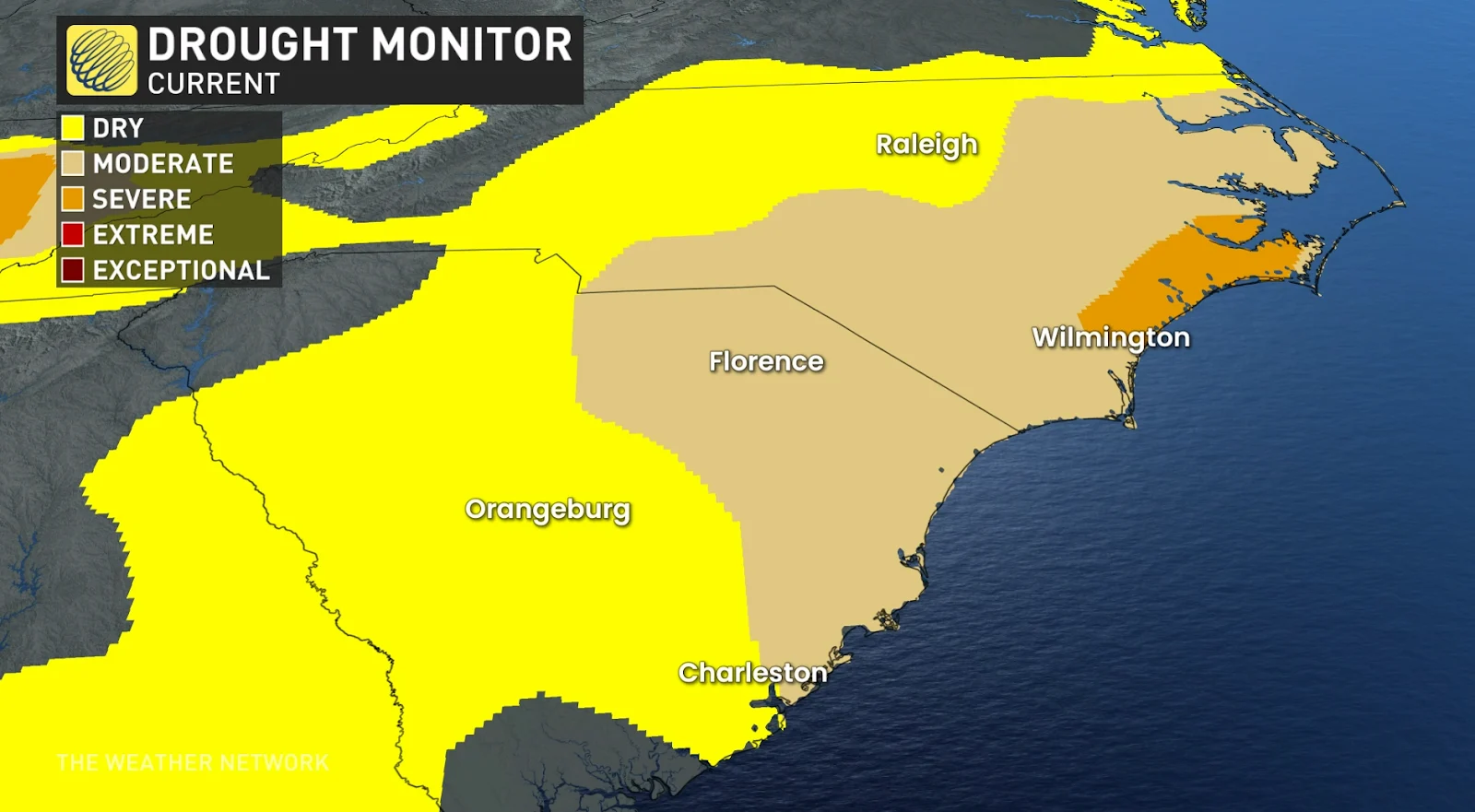 Carolinas drought monitor Feb 25 2025