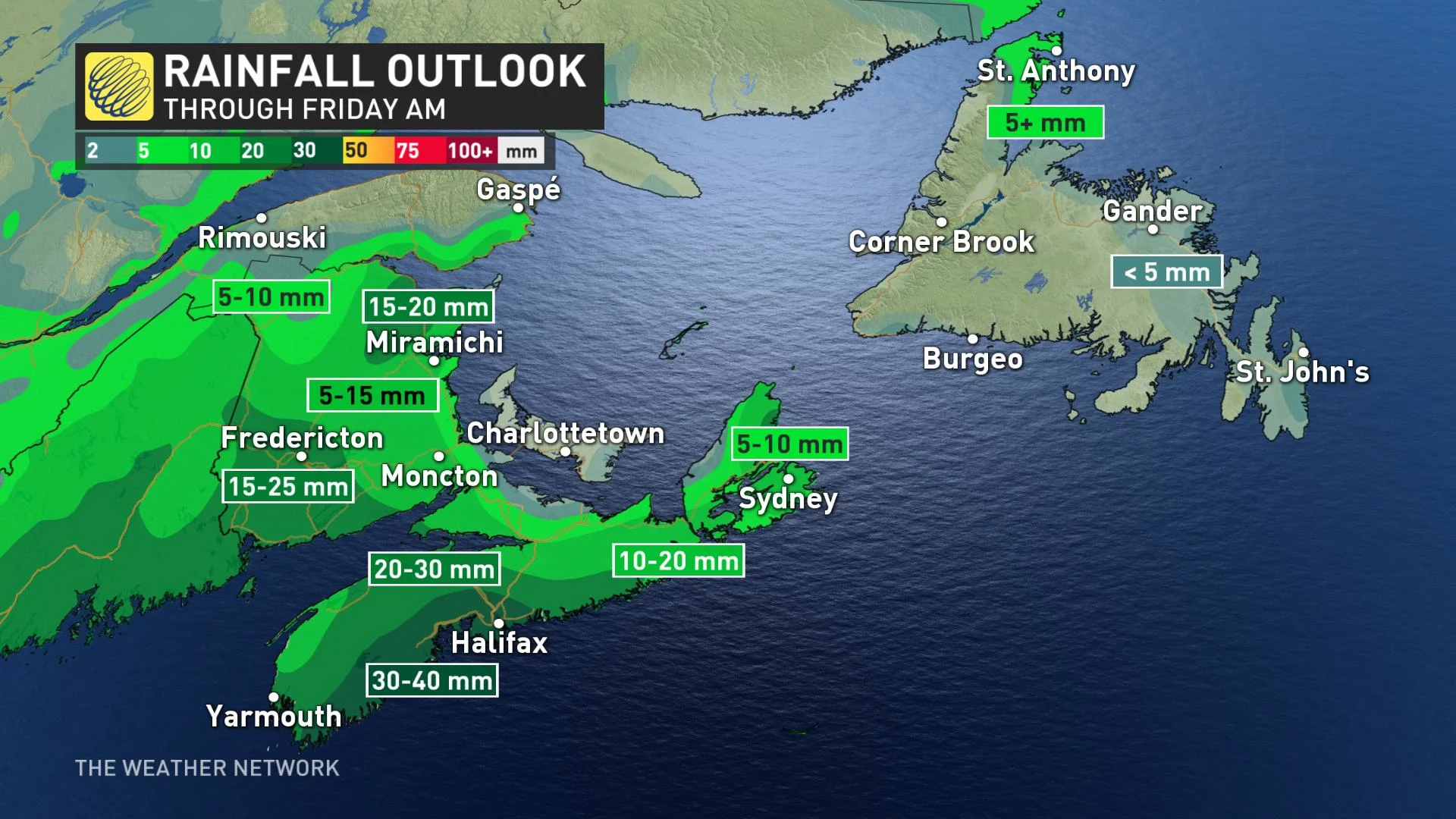April 2, 2020 - Atlantic Canada rain