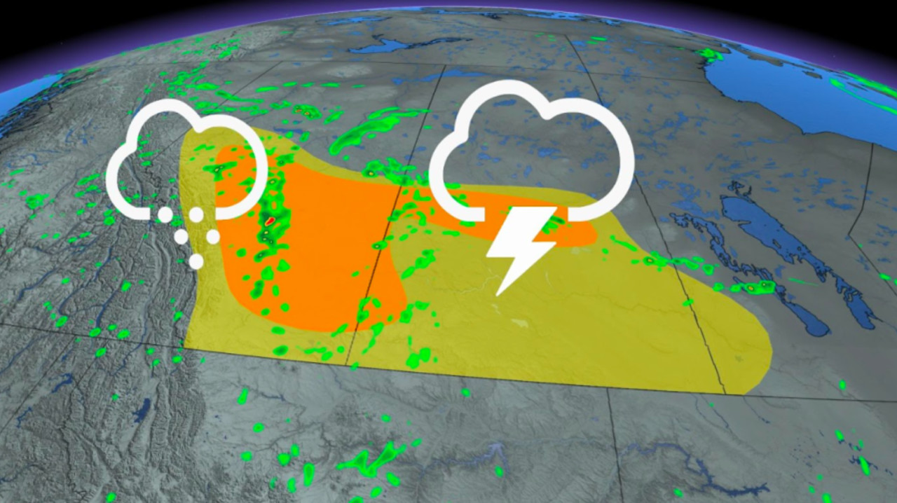 Strong storms, heavy rain and hail expected in Alberta and Saskatchewan