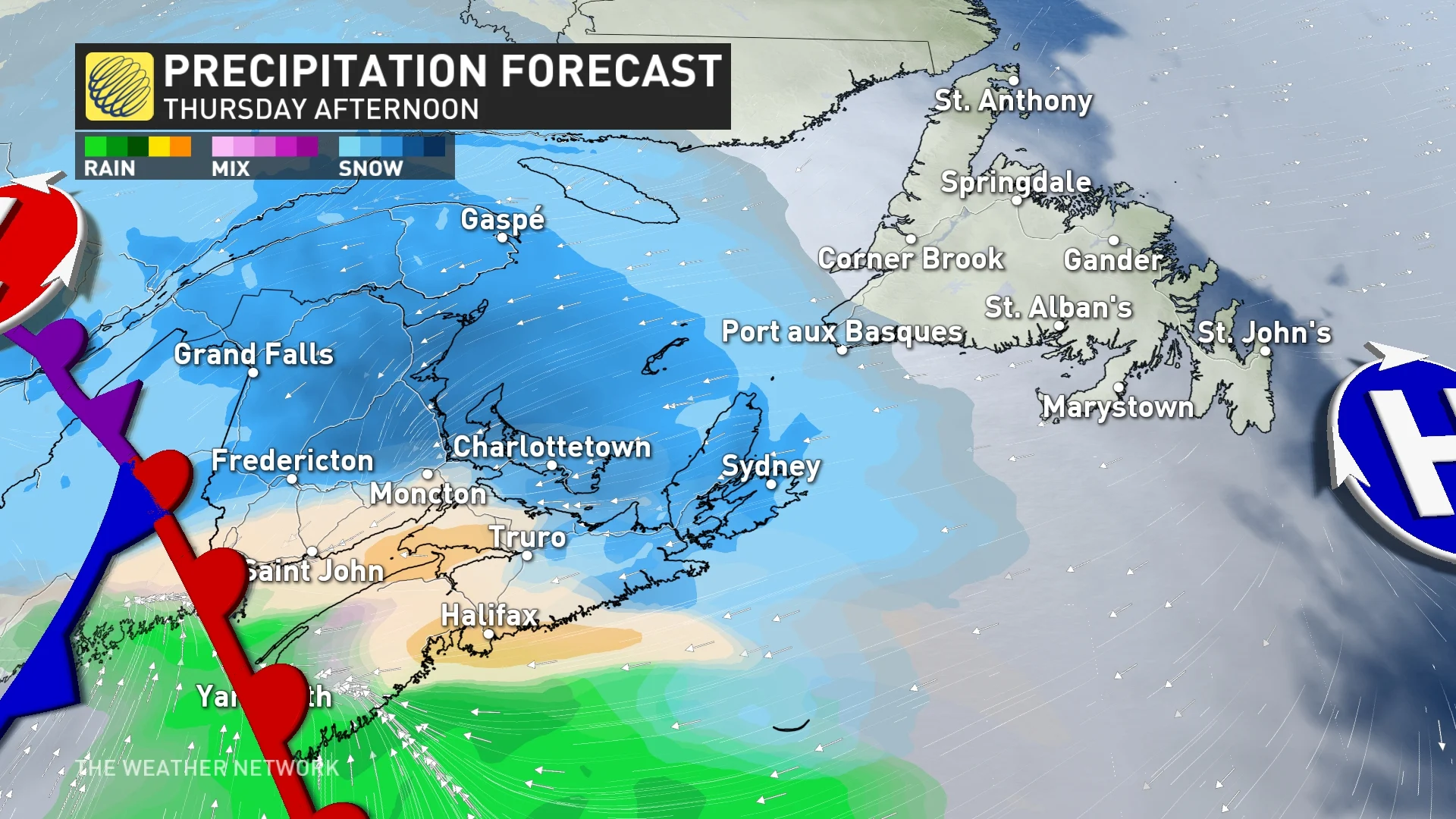 Baron - Atlantic Canada Thursday afternoon precipitation - Feb11