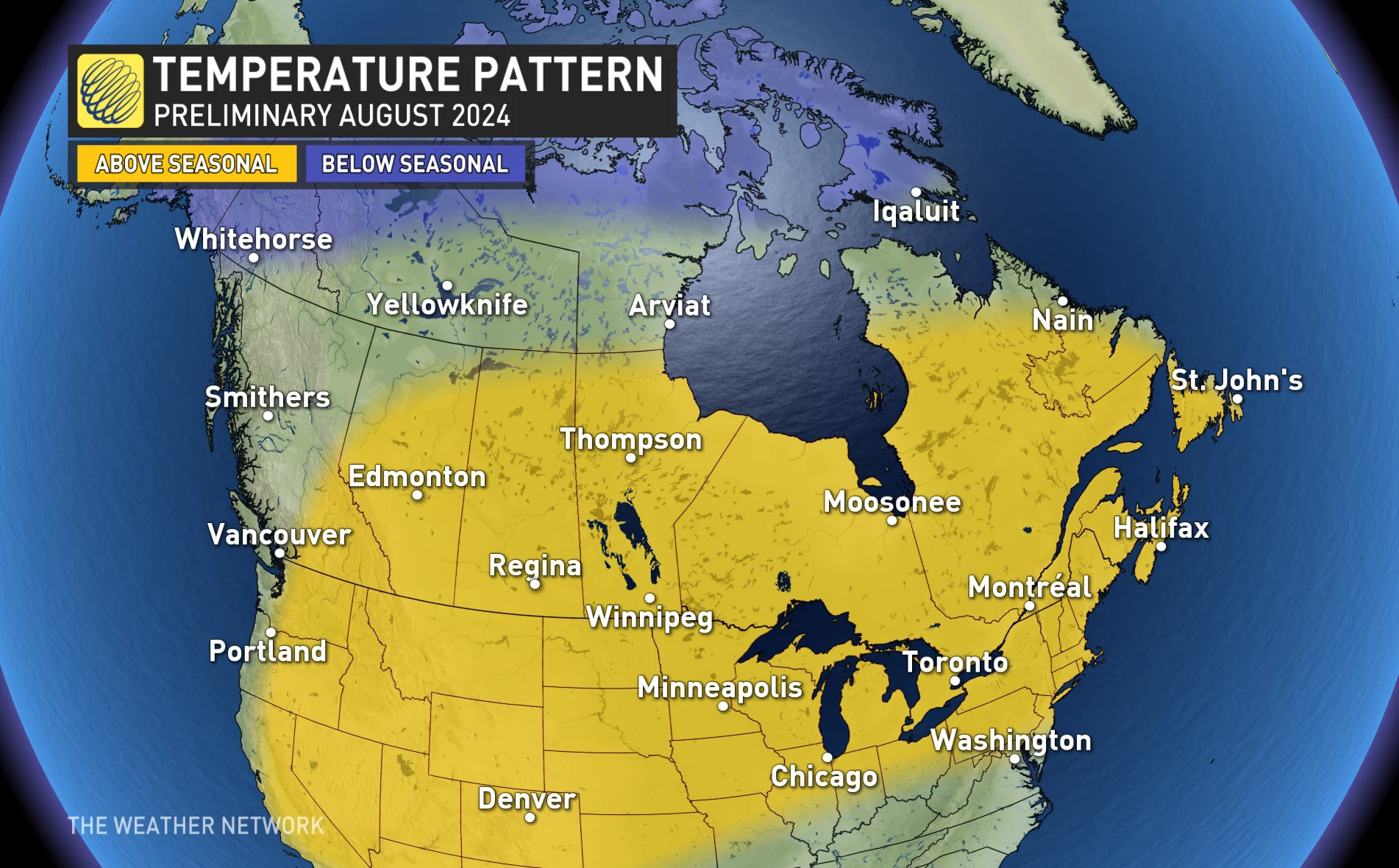 Baron - Temperature pattern for August