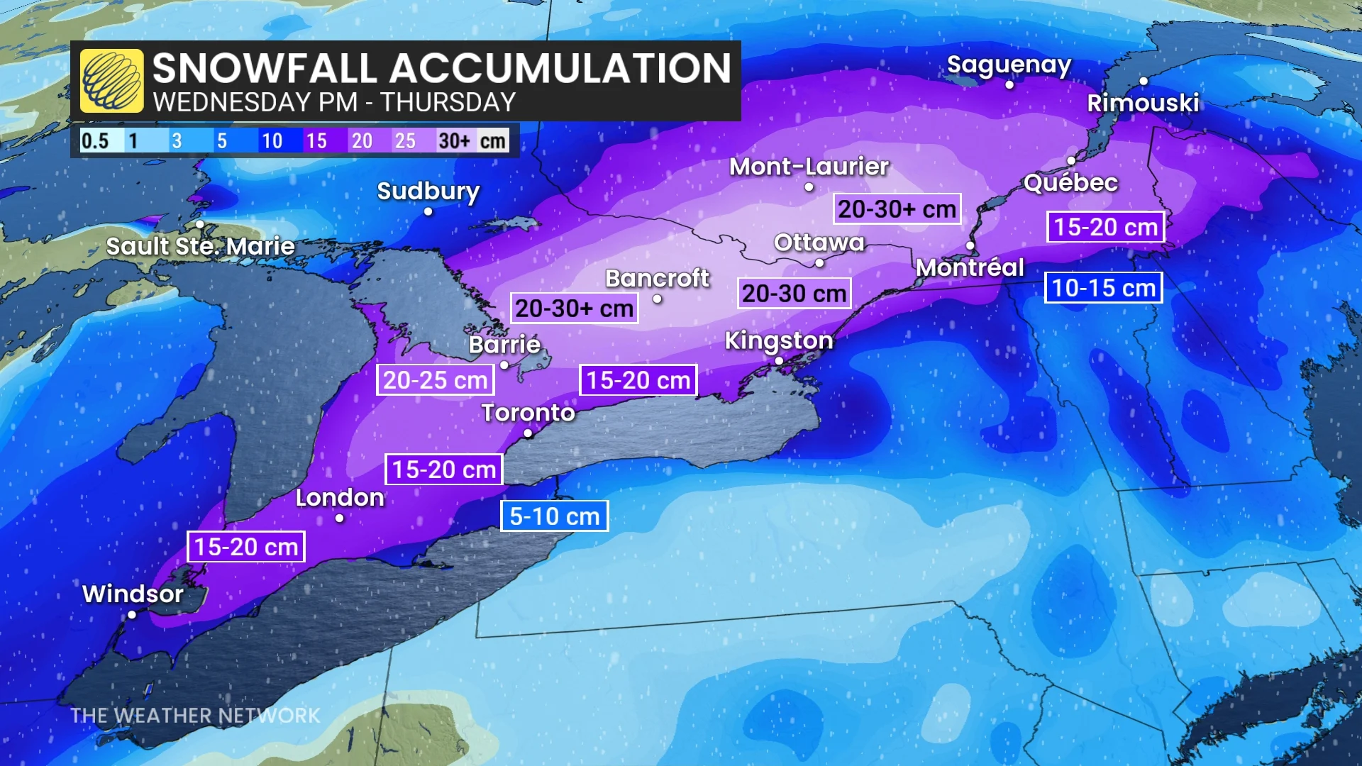 Baron - Ontario snow totals - Feb11