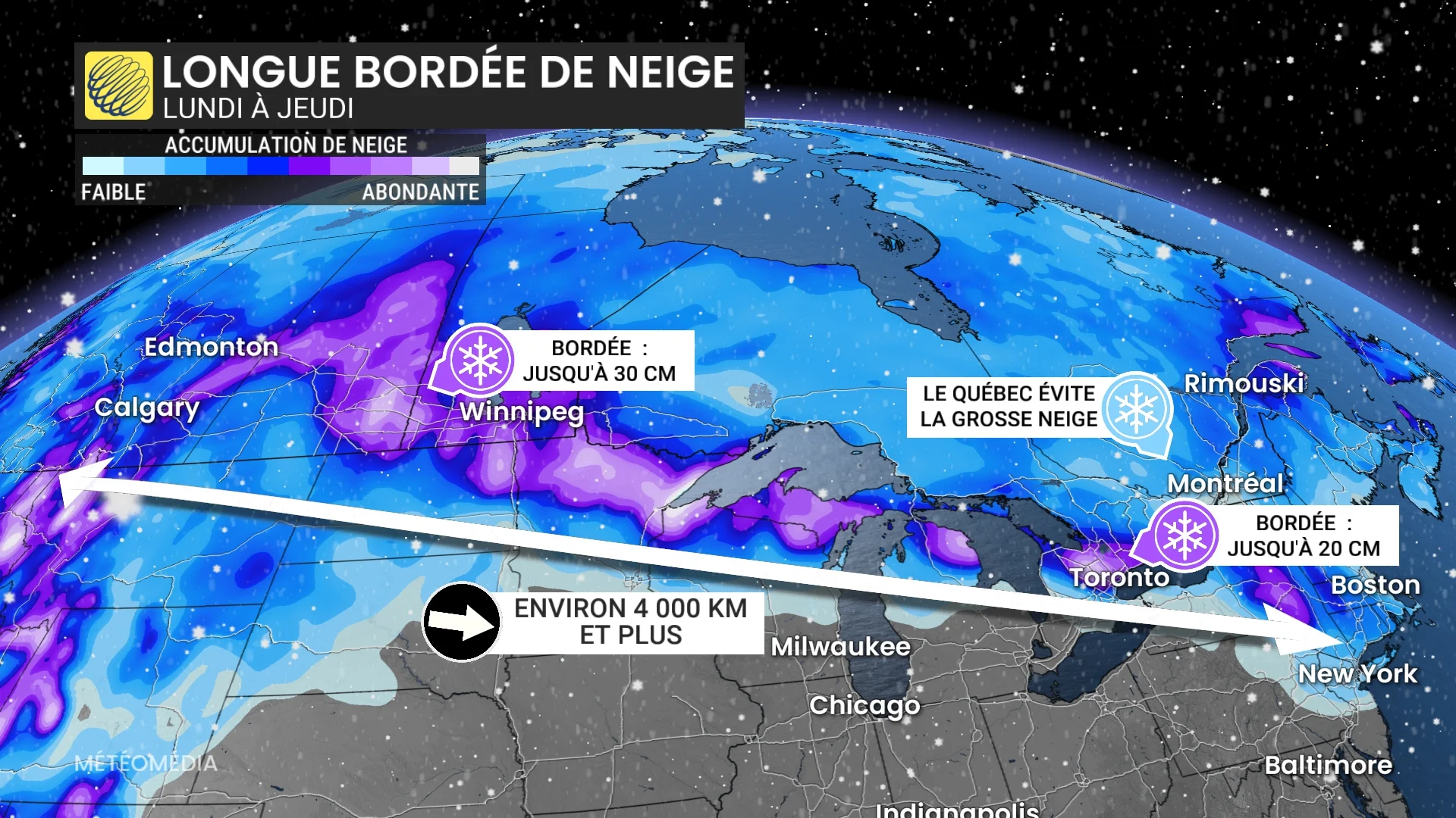 Bordée de neige sur plus de 4000 km à venir : le Québec touché?