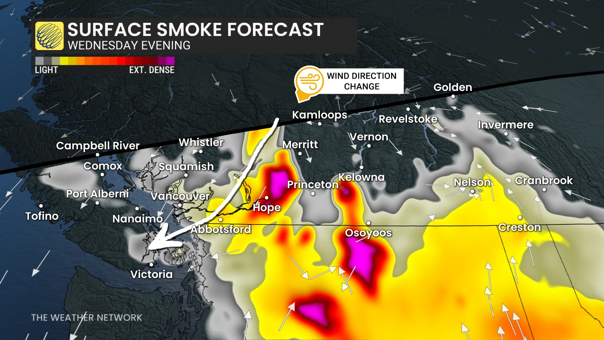B.C. forecast wildfire smoke Wednesday - Aug. 11, 2026