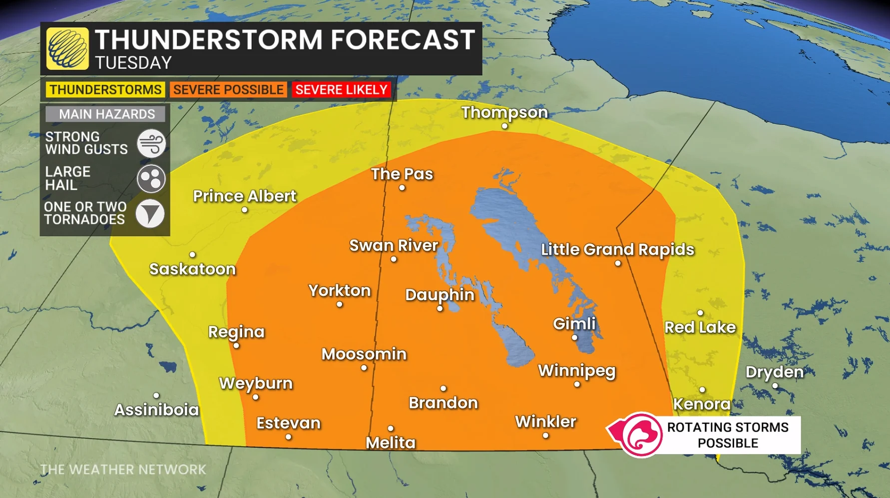 Baron - Prairie thunderstorm threat Tuesday - June 1