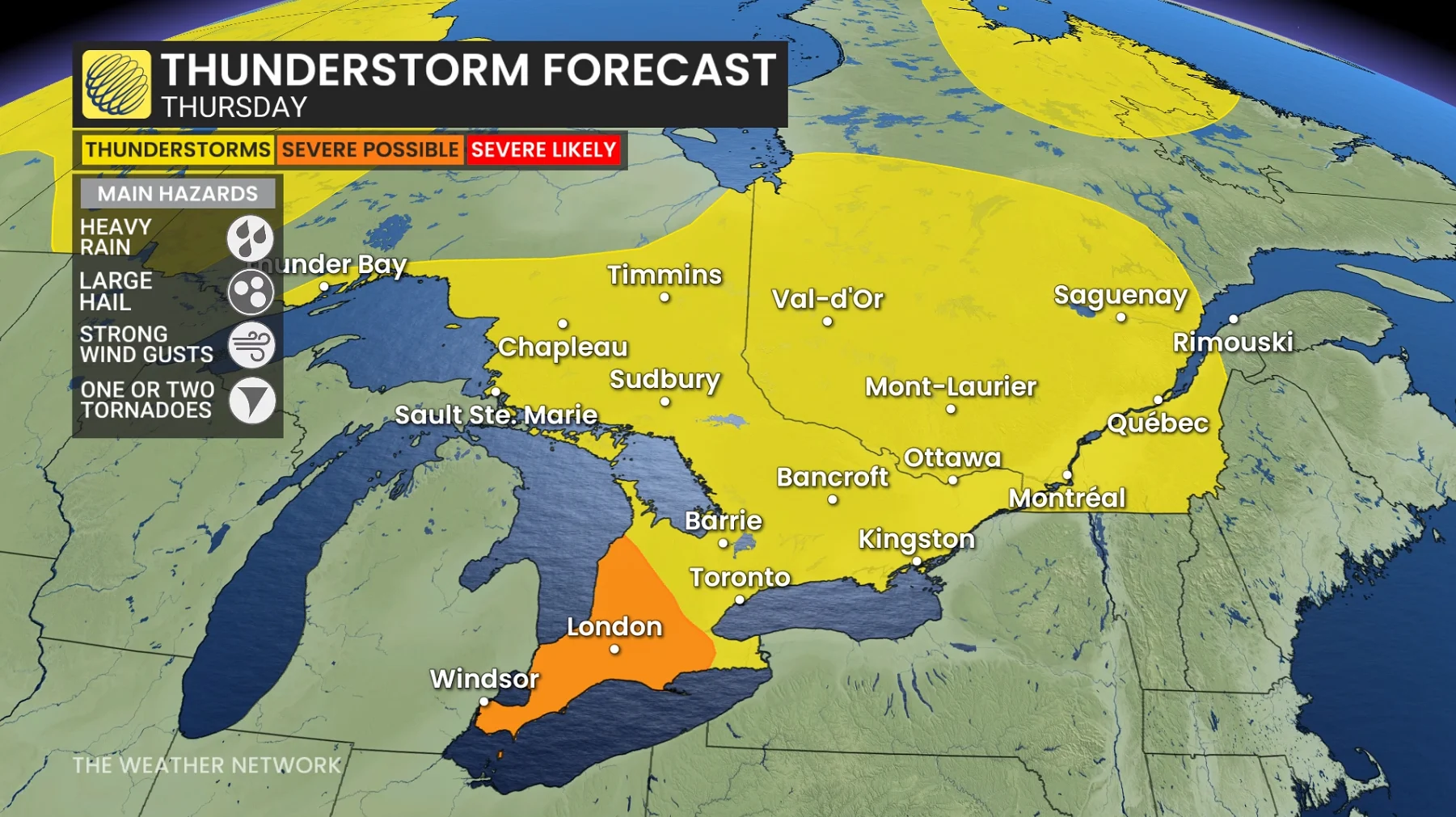 Baron - Ontario Thursday risk map UPDATED - June 25