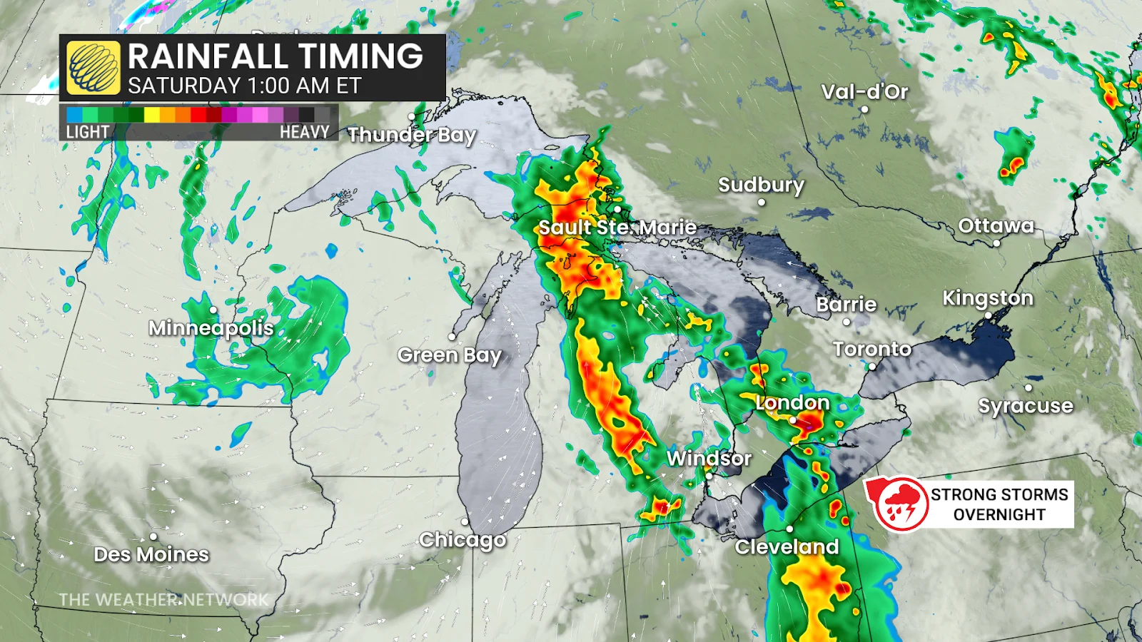 Ontario Saturday 1 a.m. radar forecast storms and precipitation - May 16, 2025