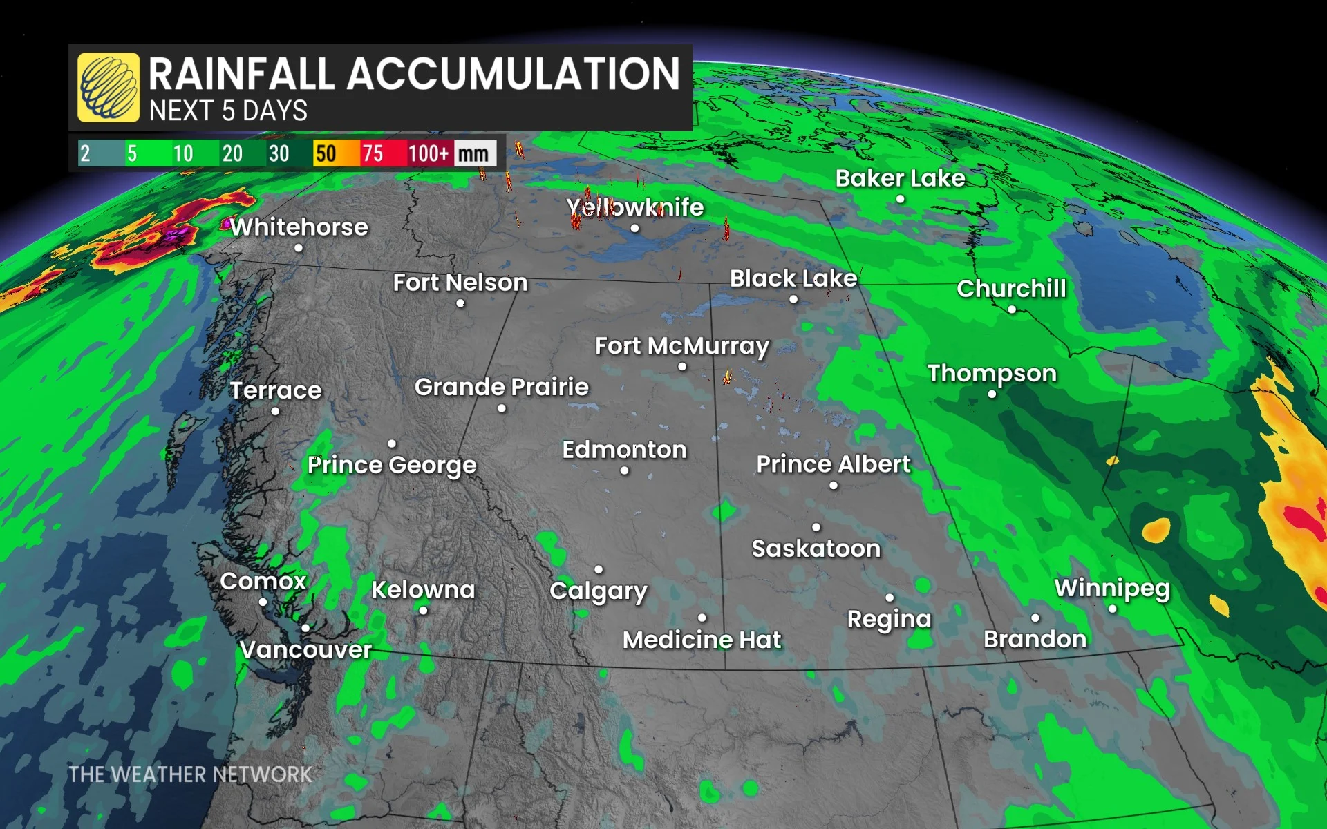 Western Canada Rainfall Outlook