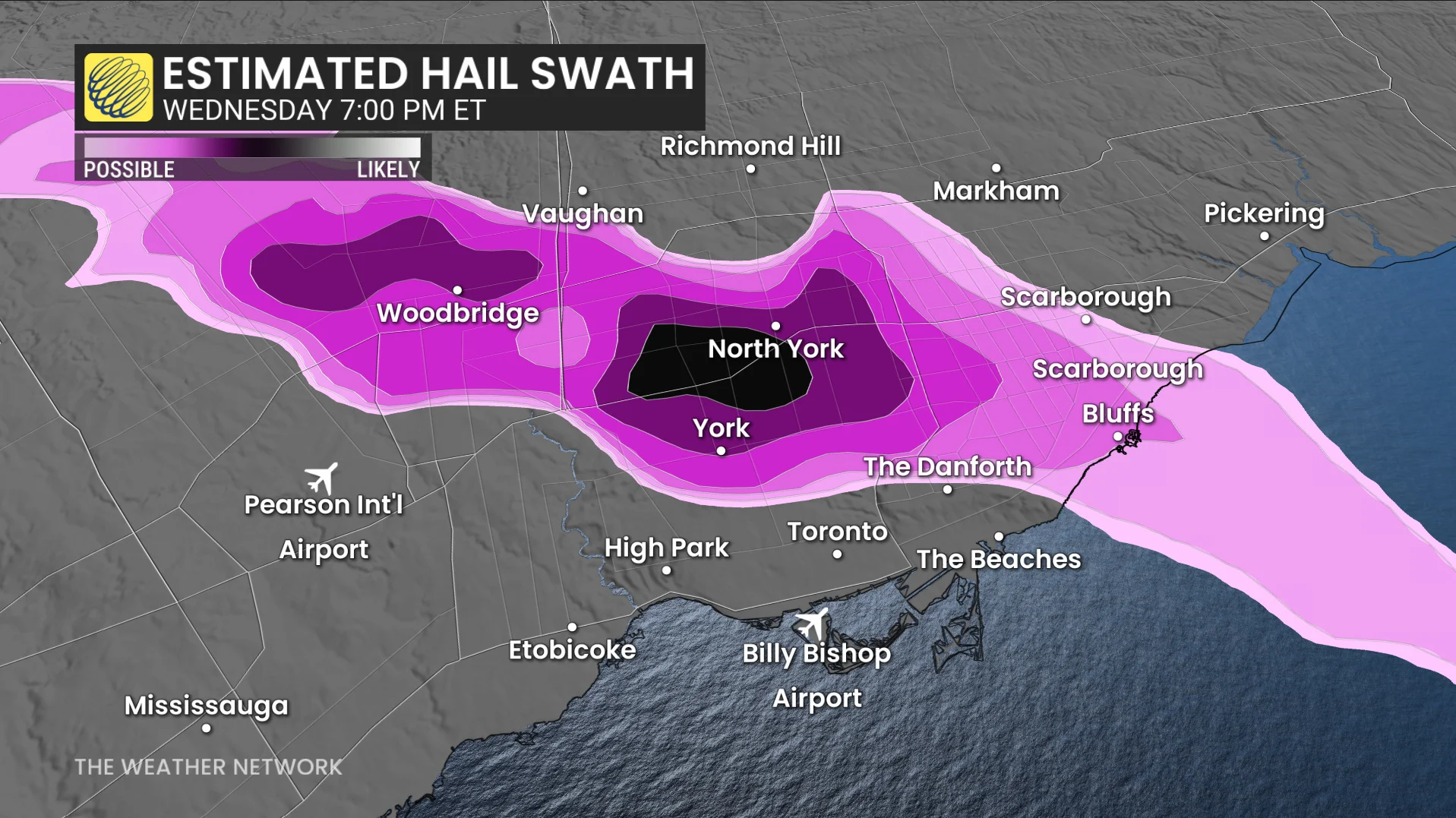 Sept. 2, 2026: Estimated hail swath at 7:00 p.m.
