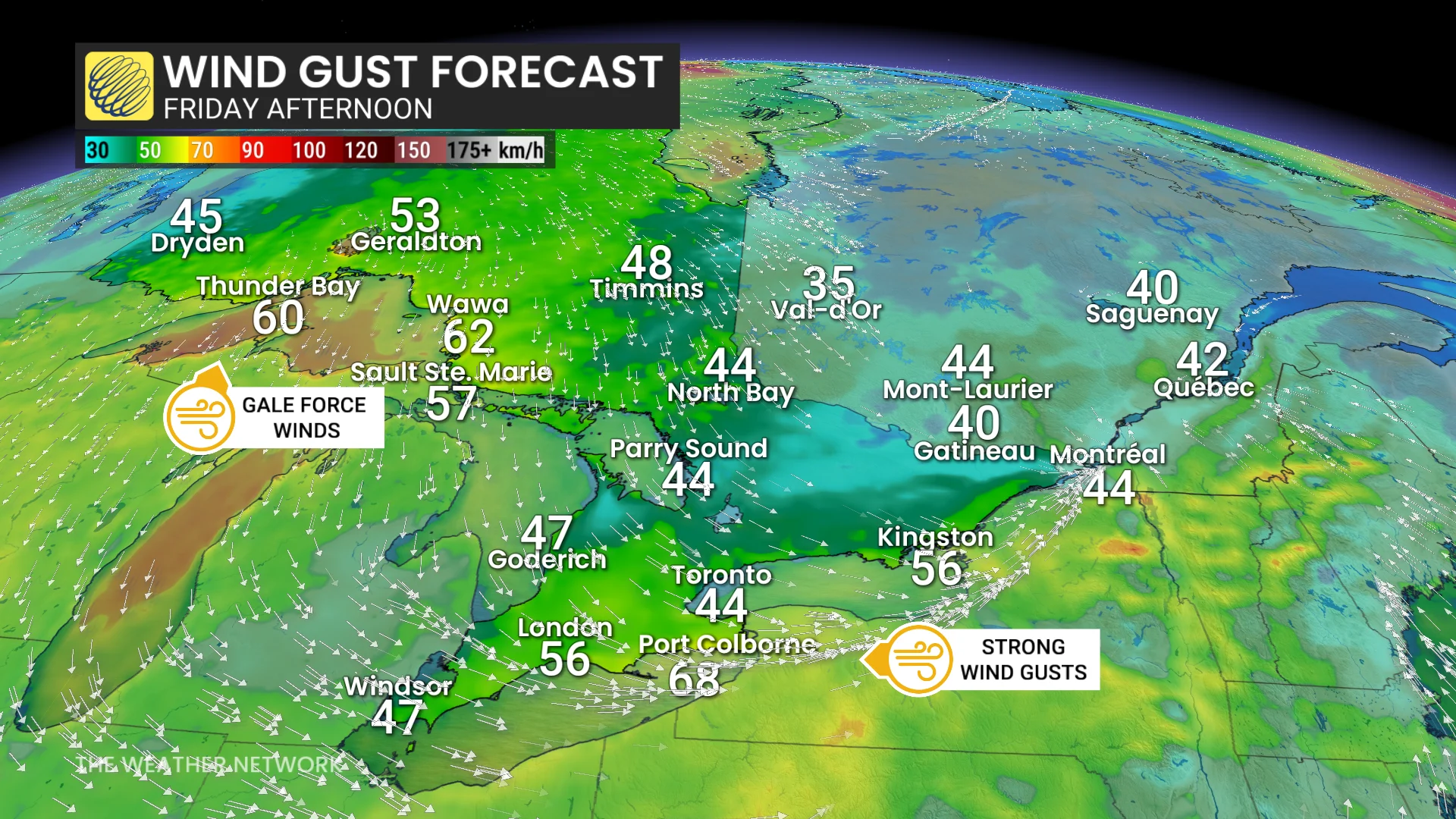 Baron - Ontario winds Friday afternoon - Oct. 15