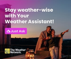 Your Weather Assistant, a new AI tool that helps you get personalized weather recommendations. Just Ask The Weather Network.