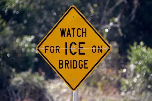 This image is a stark reminder that bridges freeze first