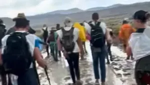 Caught on video: Terrifying moment as 50 kids shocked by lightning while hiking