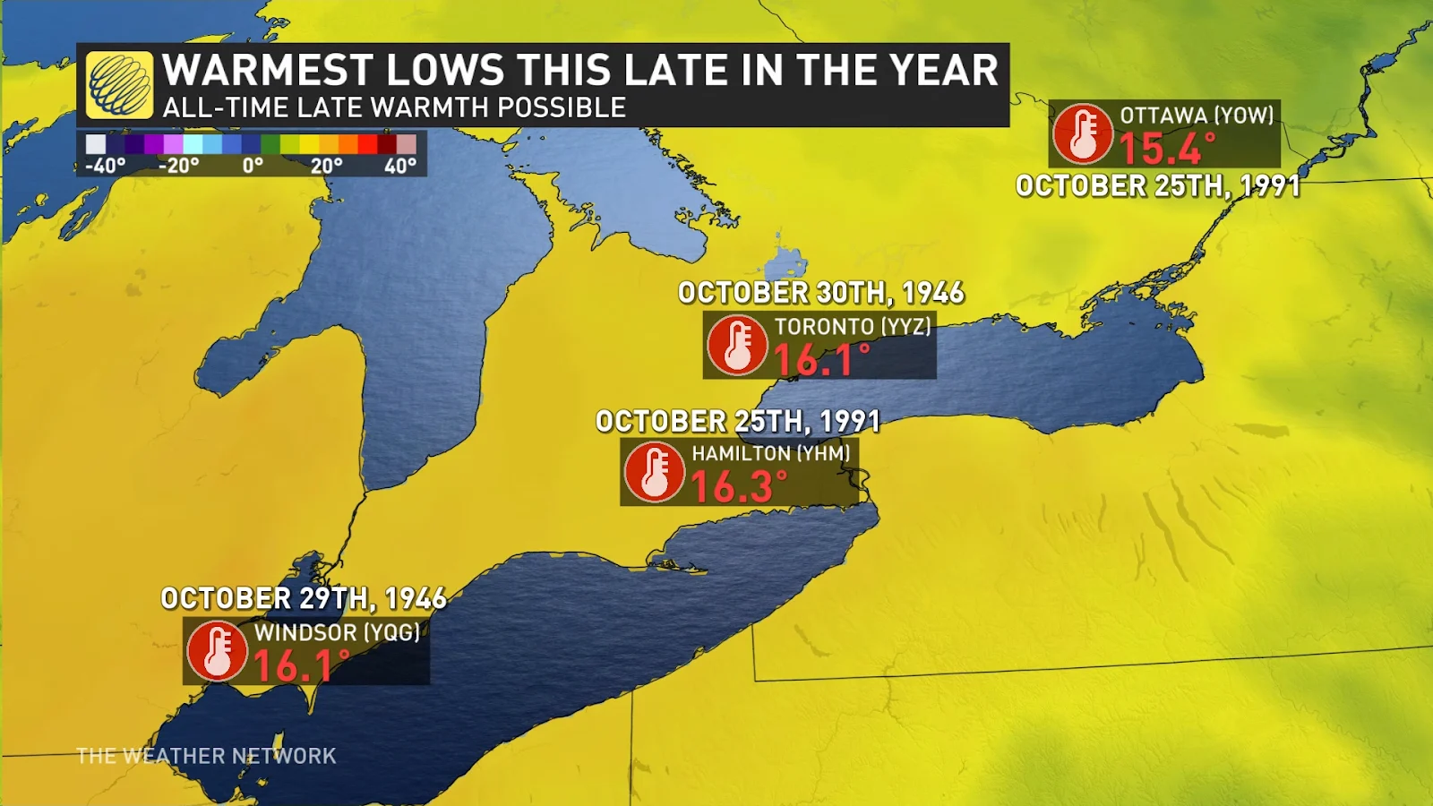 S ON Oct warmest lows records