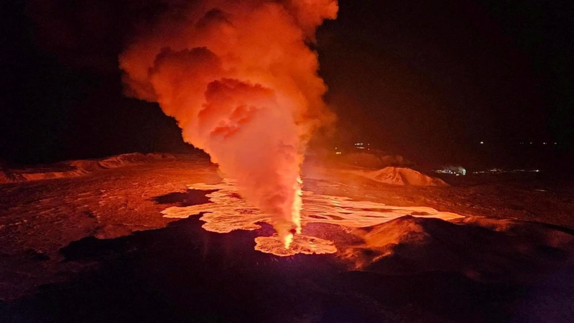 Iceland volcano erupts with lava fountains, disrupts heating and roads
