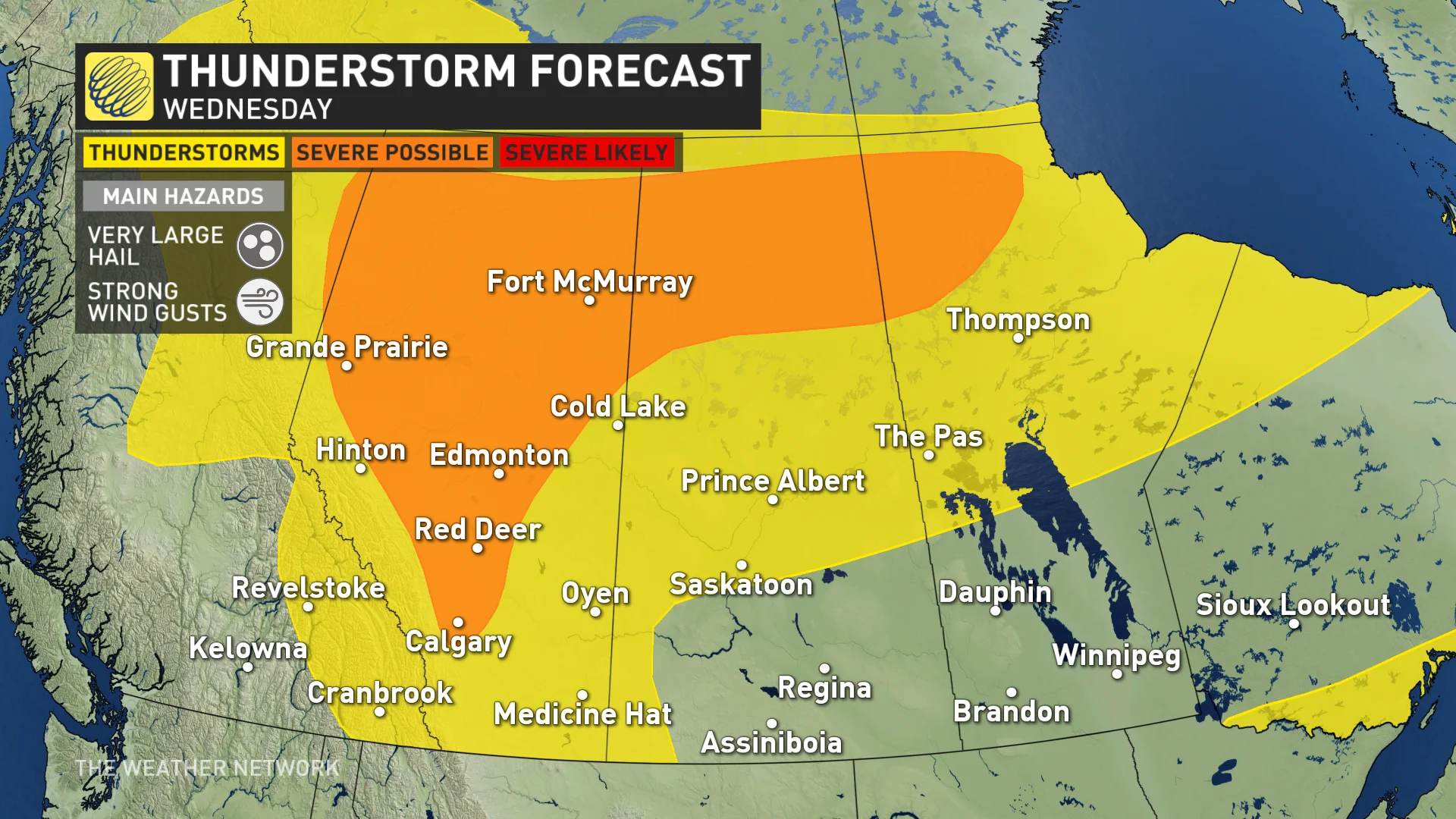 Alberta storm risk map Wednesday_July 9