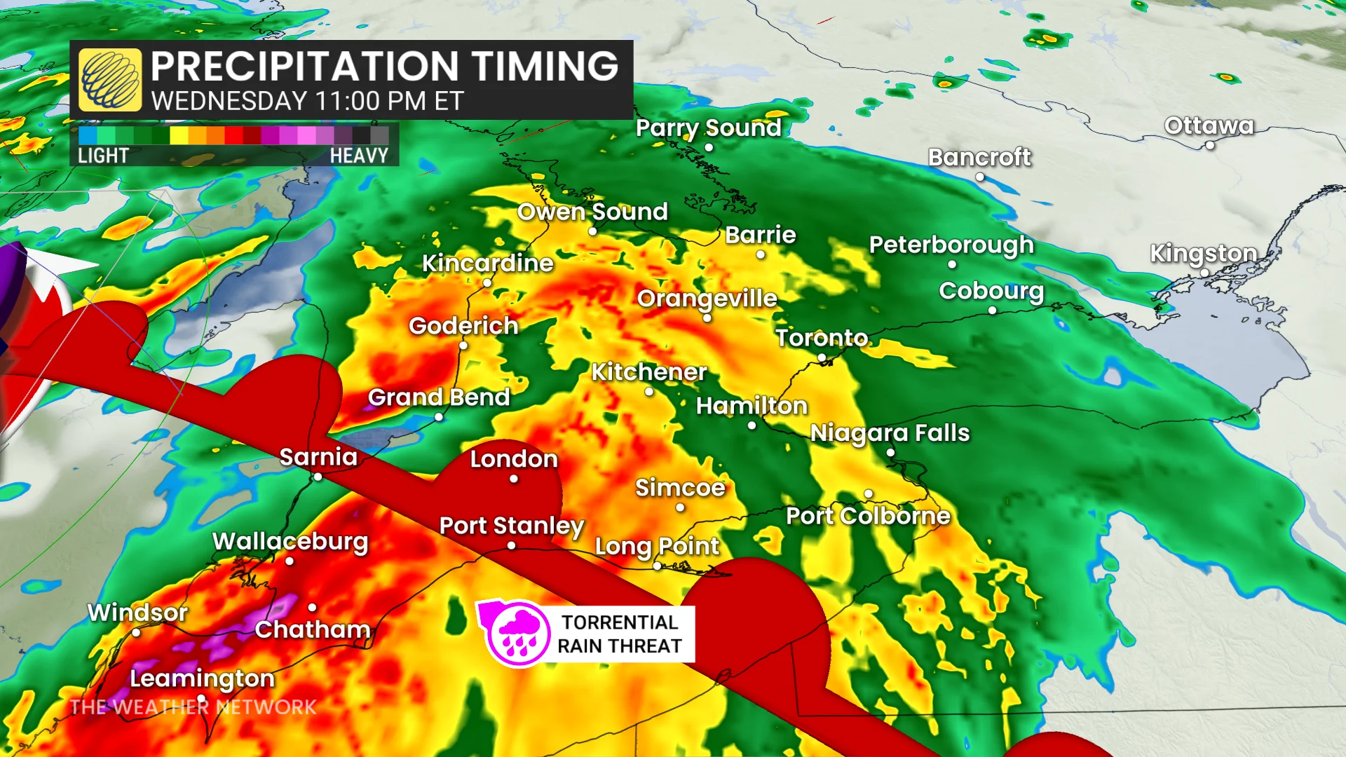 Baron - Wednesday 11 pm precipitation Ontario - June 16