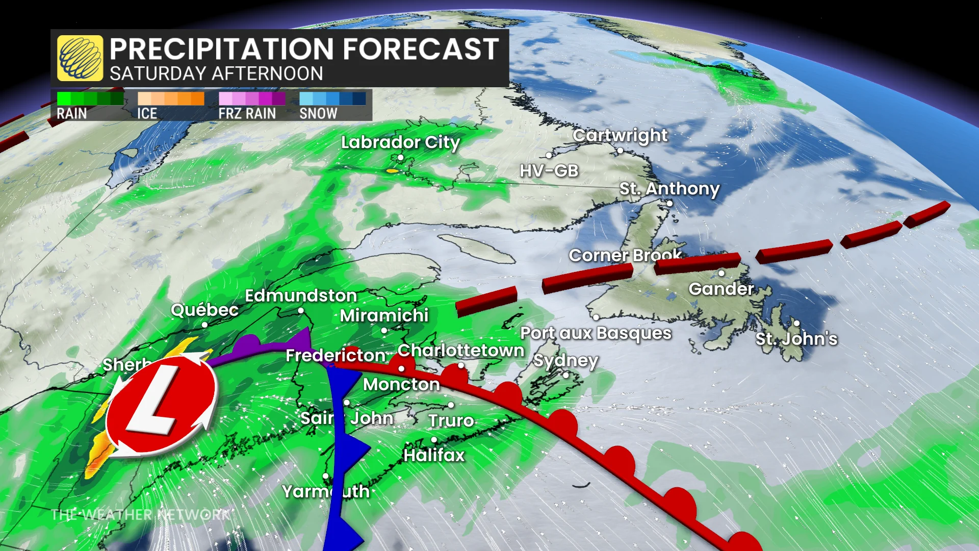 Baron - Atlantic Canada Saturday afternoon precipitation - May 30