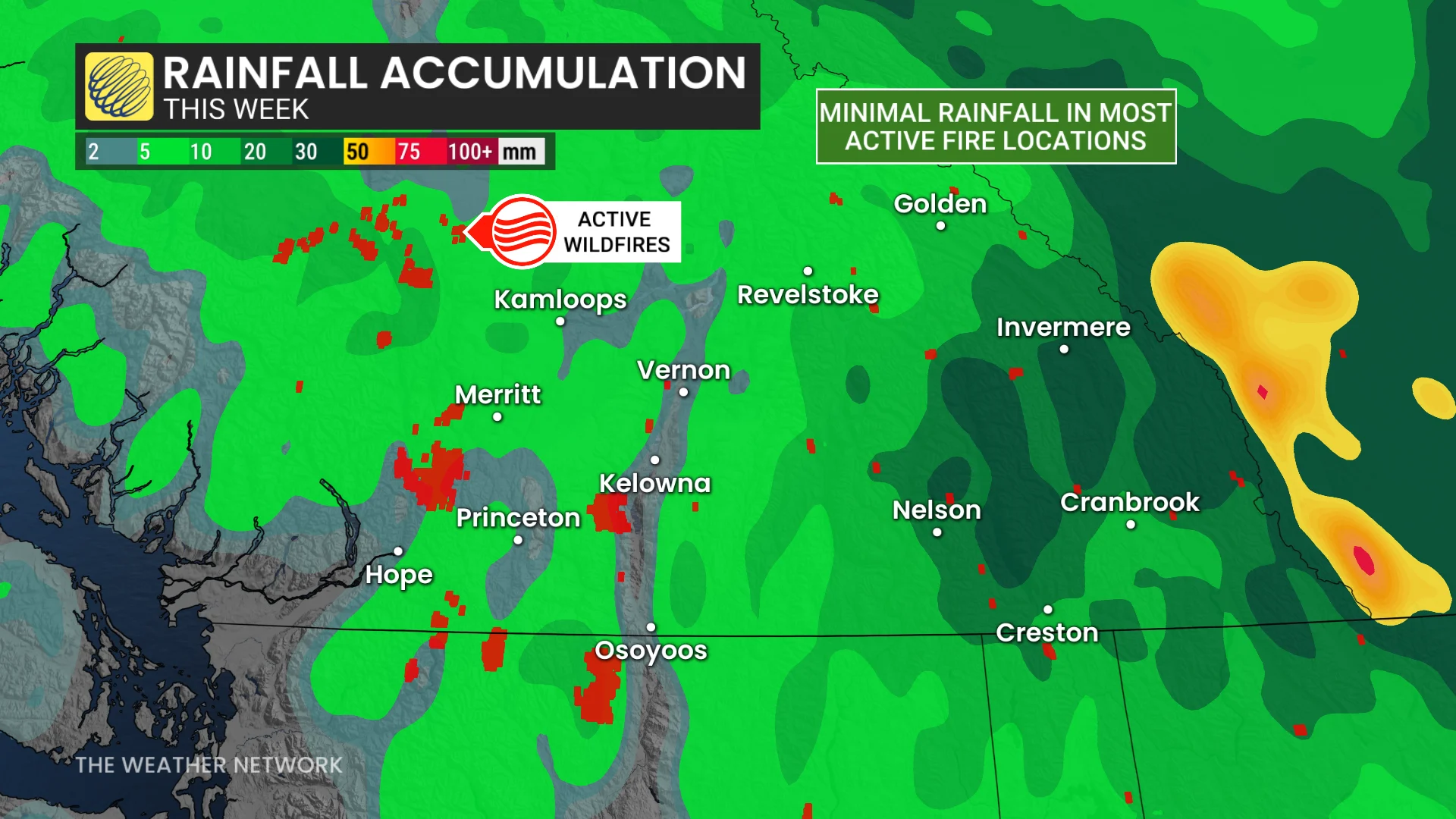 B.C. forecast rainfall - Aug. 11, 2026
