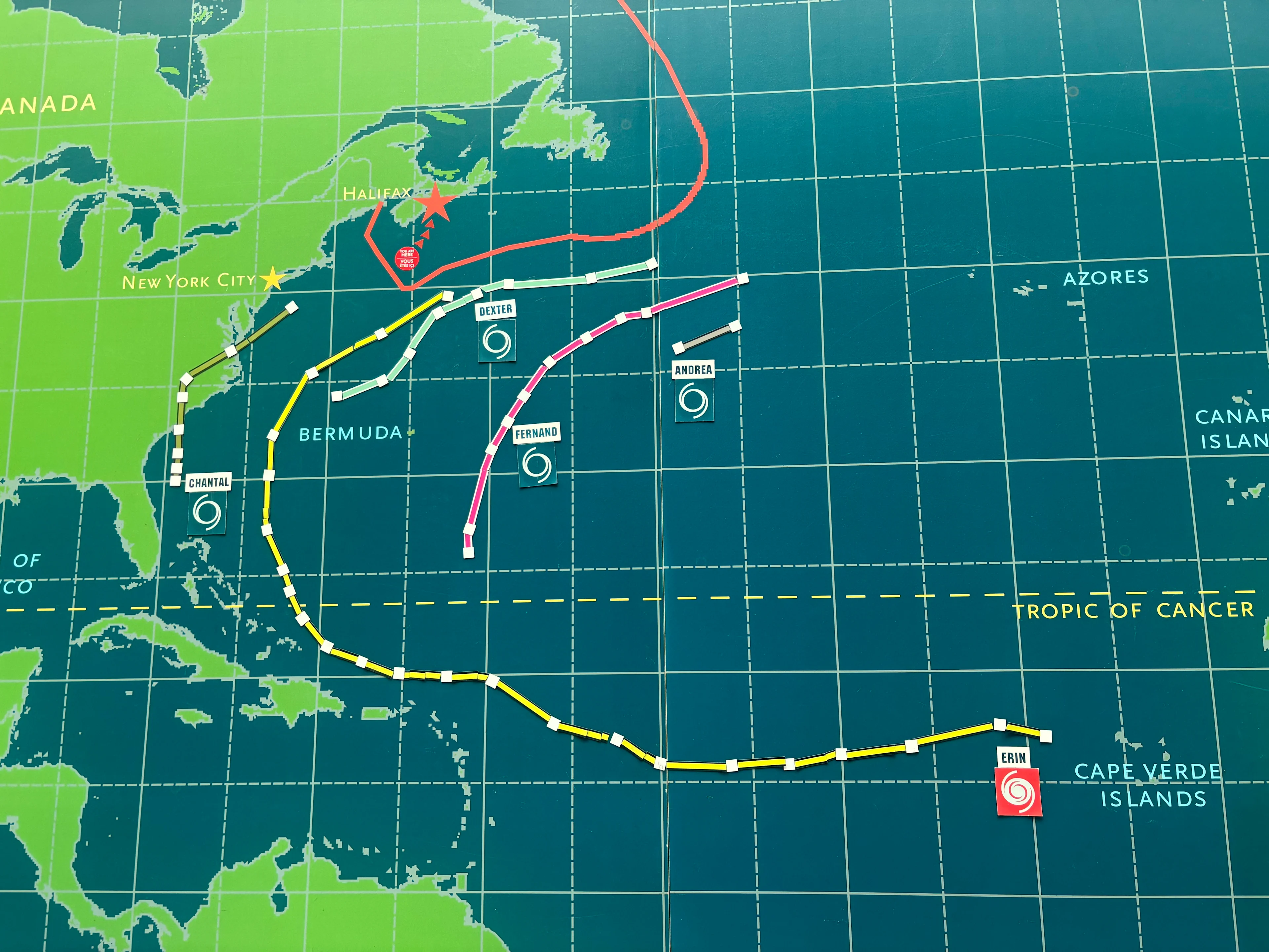 Photo showing the hurricane board at the Maritime Museum of the Atlantic in Halifax, NS - Nathan Coleman